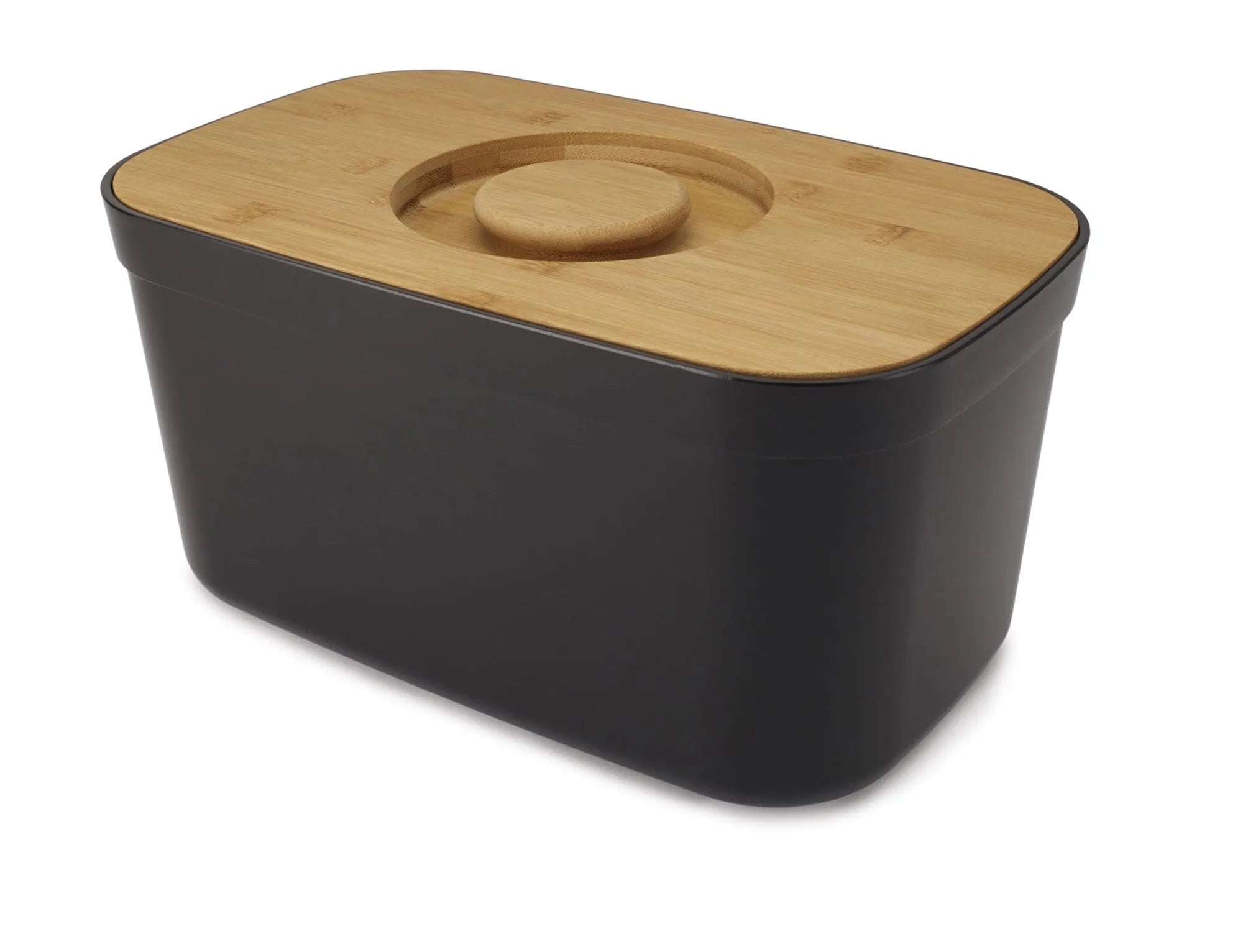 Elegante Brotbox aus Polypropylen mit Bambusdeckel, 37x18x22 cm.