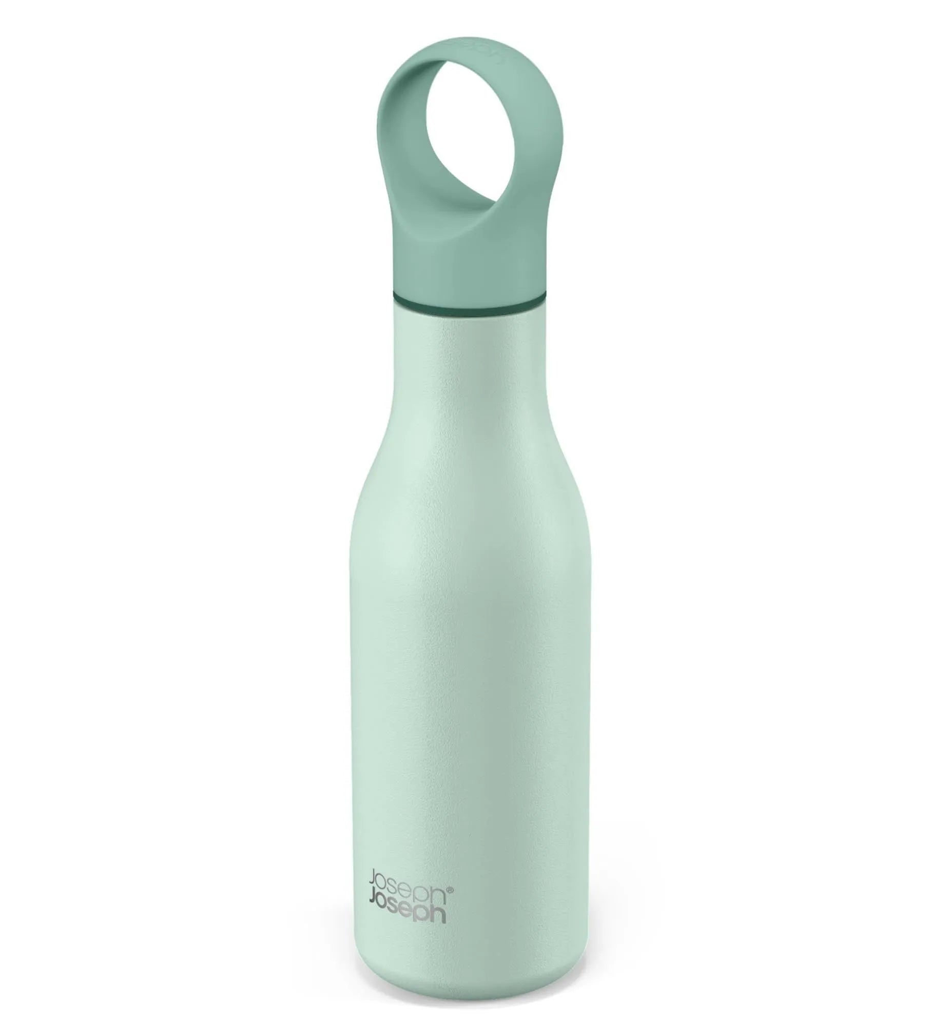 Praktische 500ml Loop Flasche in Grün von Joseph Joseph, auslaufsicher.