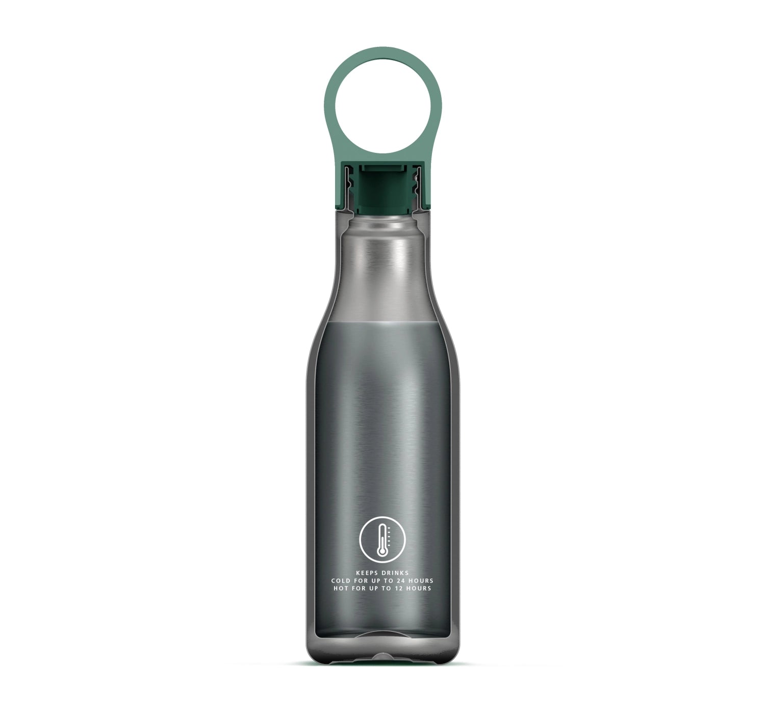 Loop Wasserflasche 500ml, grün - KAQTU Design