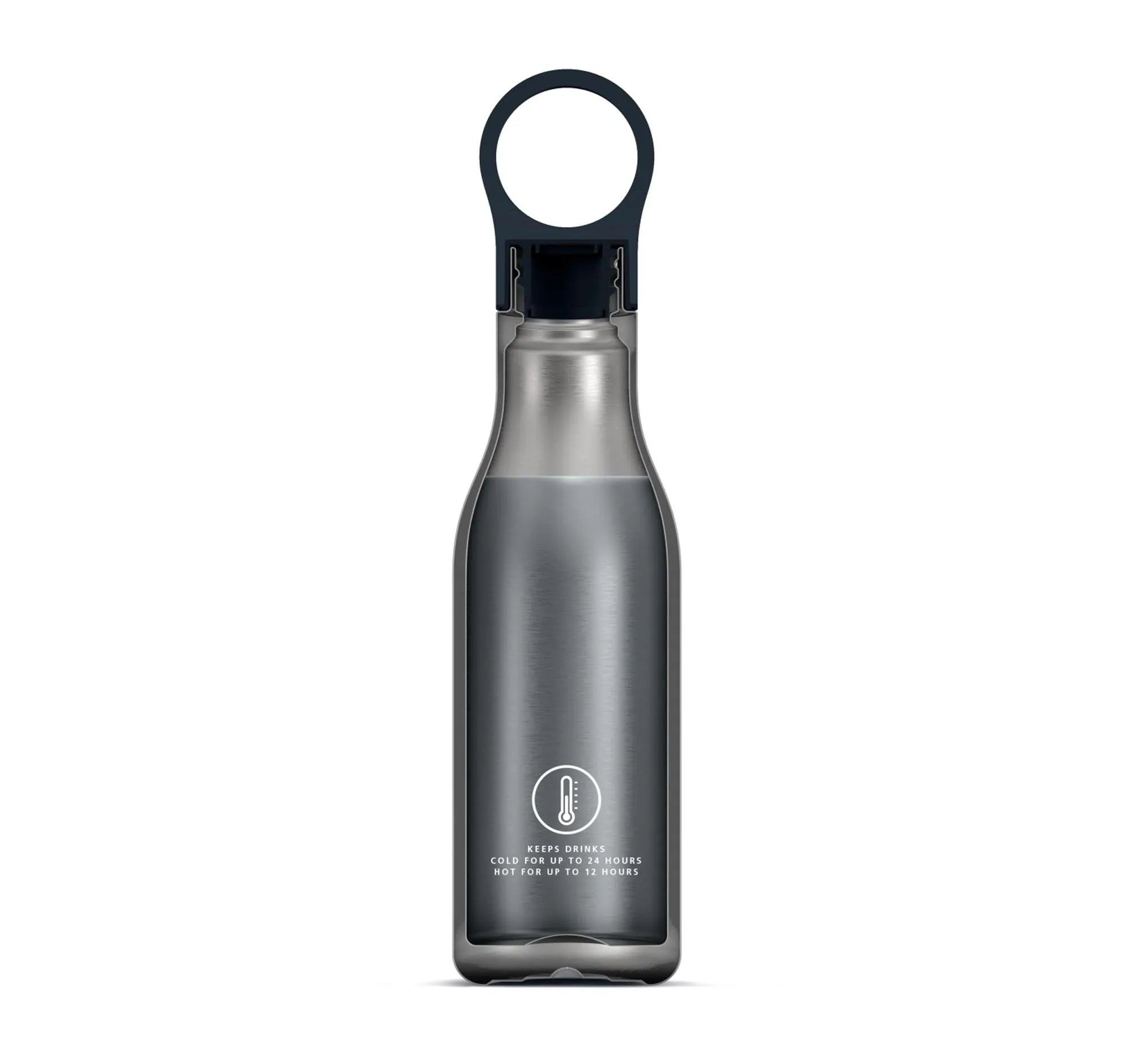 Elegante 500ml Loop Flasche in Blau, perfekt für Reisen & Sport.