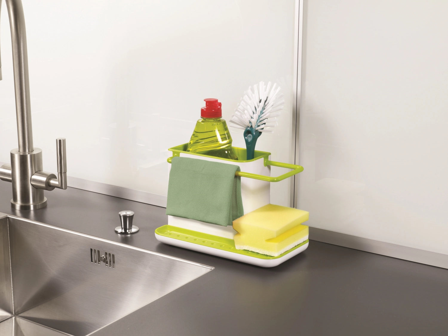 Sink Caddy grün weiss 20x13.5x11.5cm - KAQTU Design