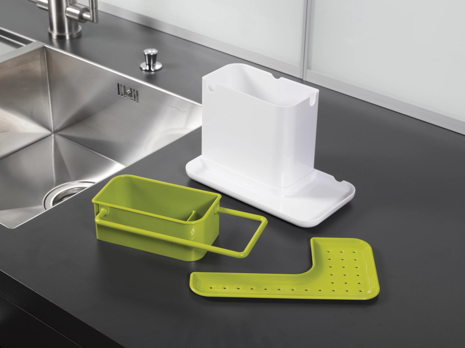 Sink Caddy grün weiss 20x13.5x11.5cm - KAQTU Design
