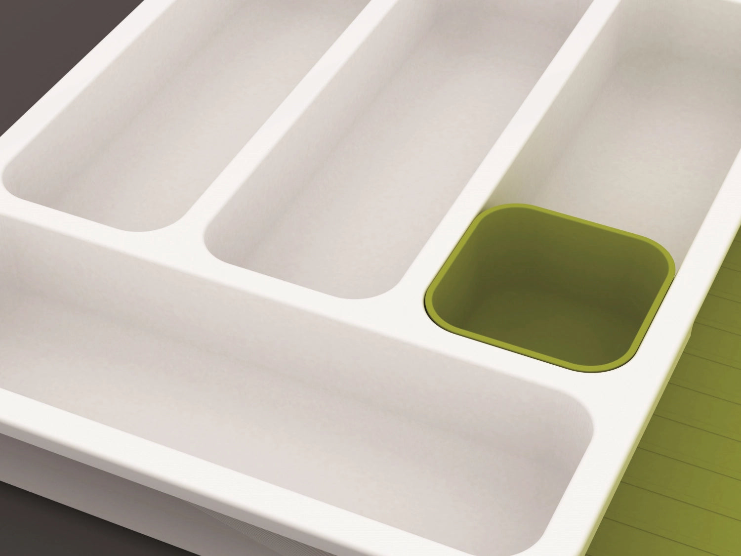 Besteckbehälter DrawerStore weiss grün - KAQTU Design