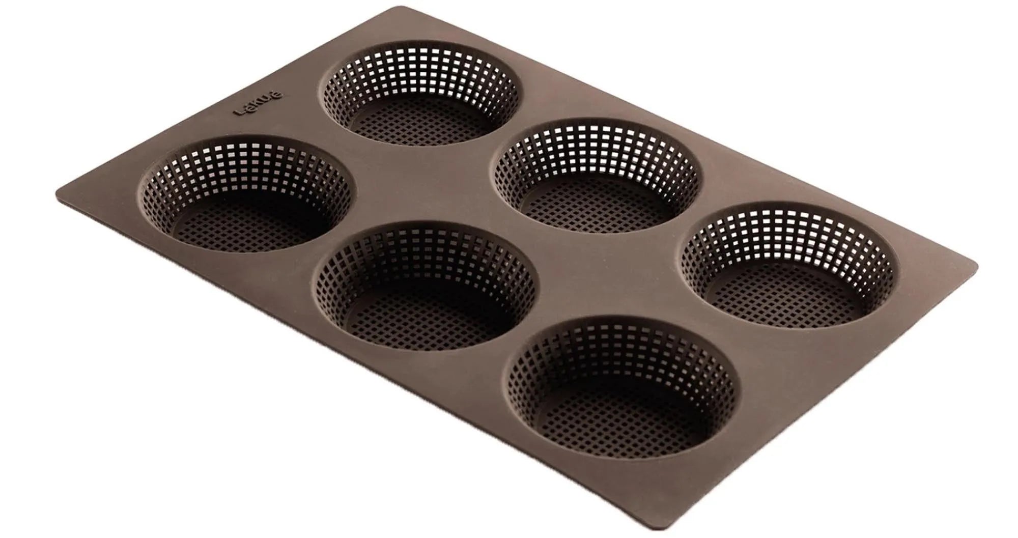 Brotbackform 6er, Semmel perforiert, braun, 29x20x2.15 cm in Braun präsentiert im Onlineshop von KAQTU Design AG. Backen ist von Lékué