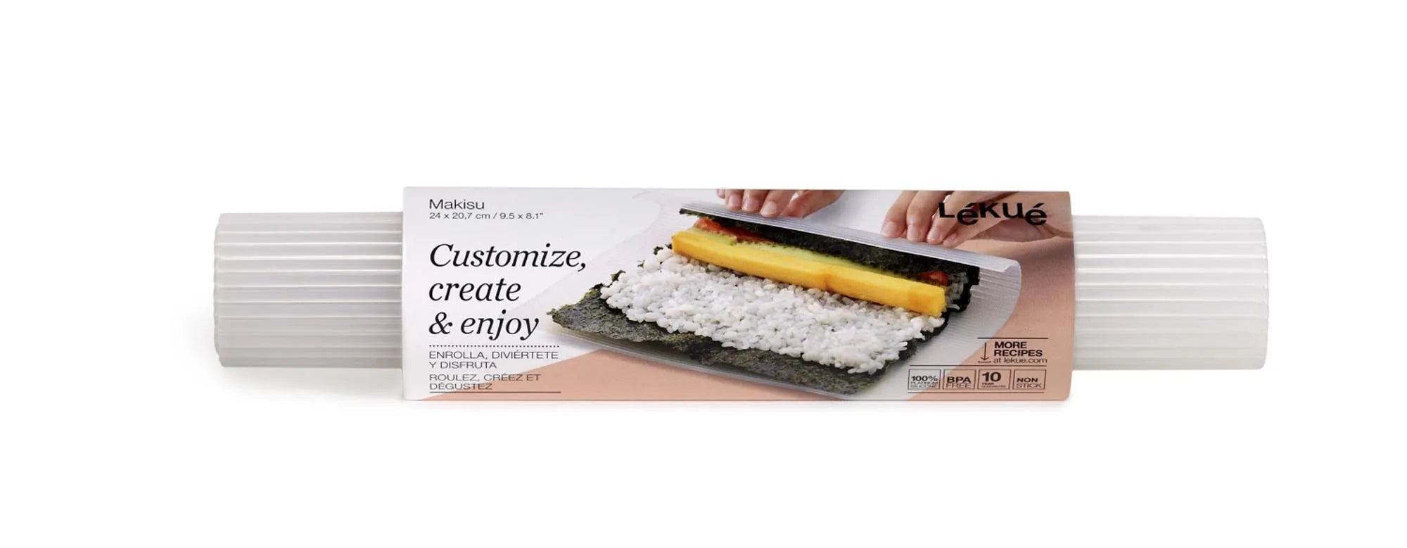 Makisu Sushi einzeln transparent, 24x20 cm in Transparent präsentiert im Onlineshop von KAQTU Design AG. Küchenhelfer ist von Lékué