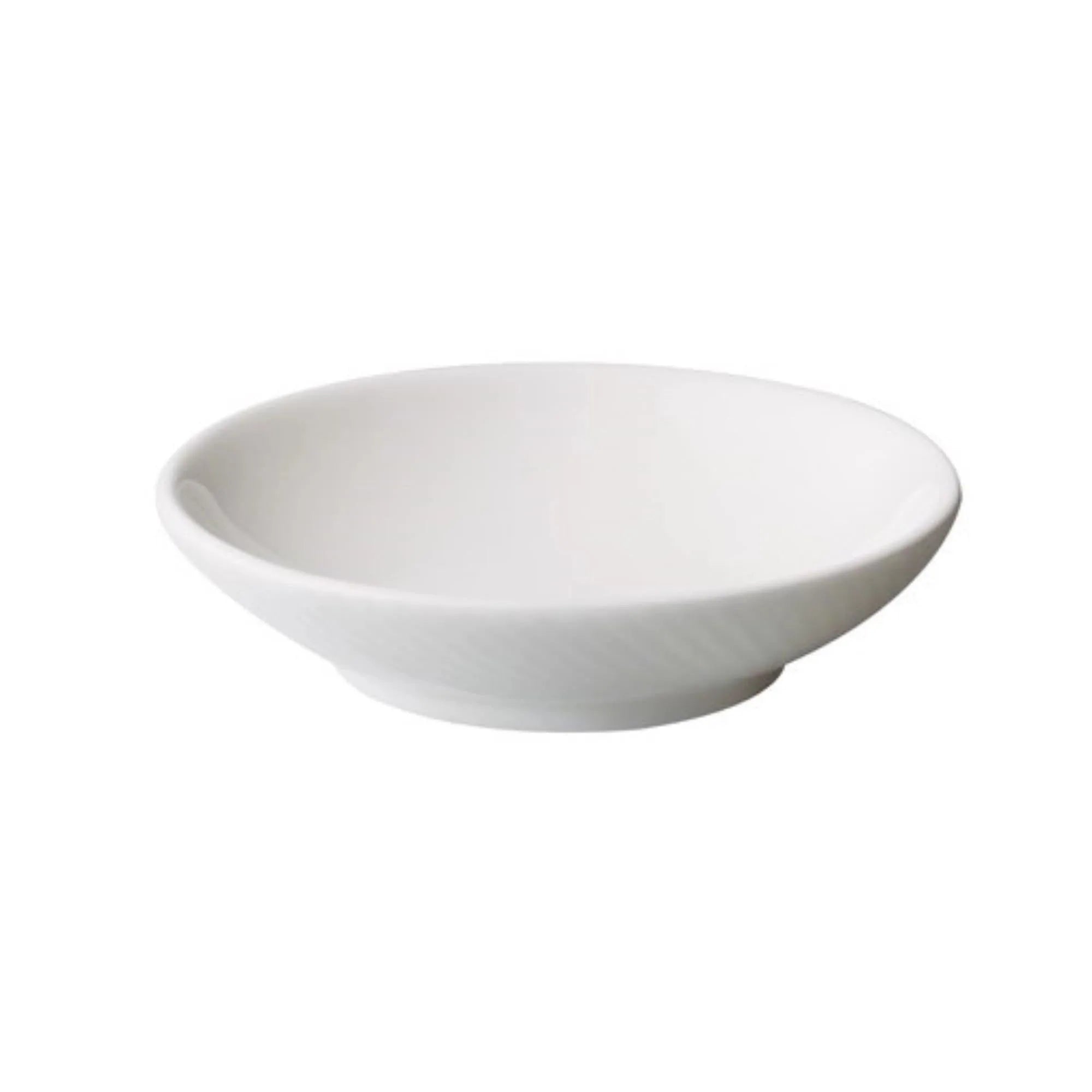 Elegante 8,5cm Saucenschale aus Bone China Porzellan, mikrowellen- und spülmaschinenfest, ideal für Saucen und Dips.