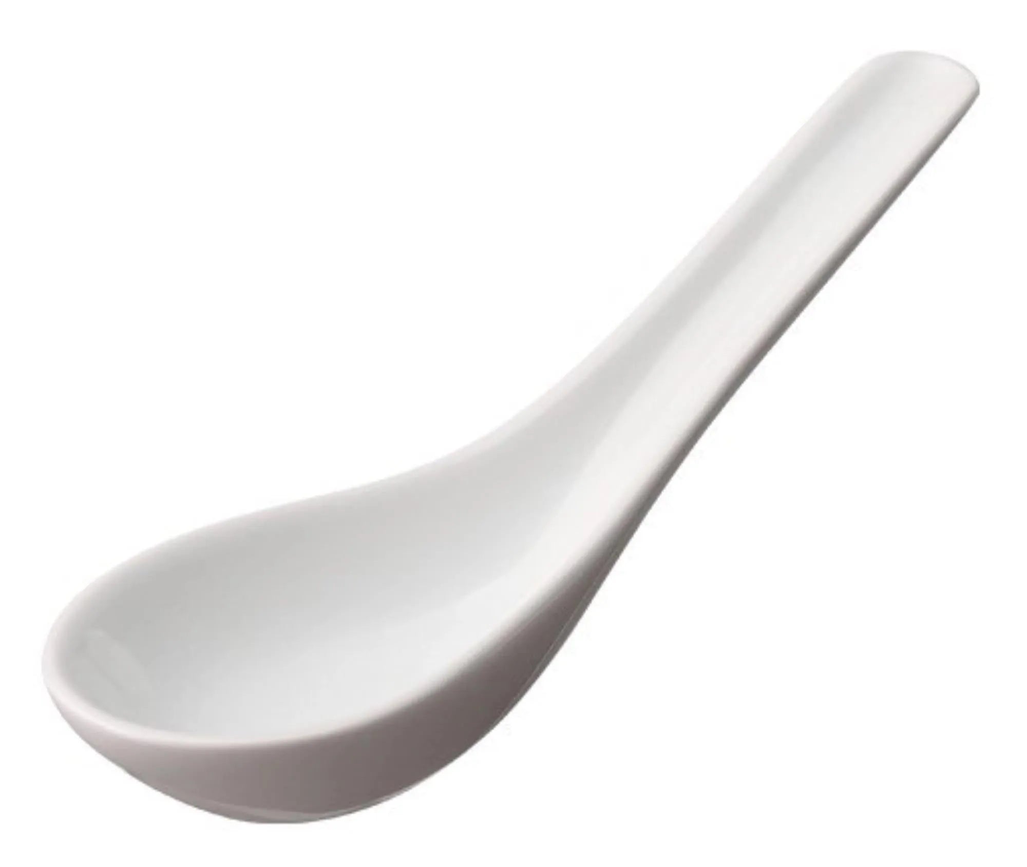 Eleganter 13,5 cm Suppenlöffel aus weißem Bone China Porzellan von Loveramics. Perfekt für Suppen, stilvoll und langlebig.