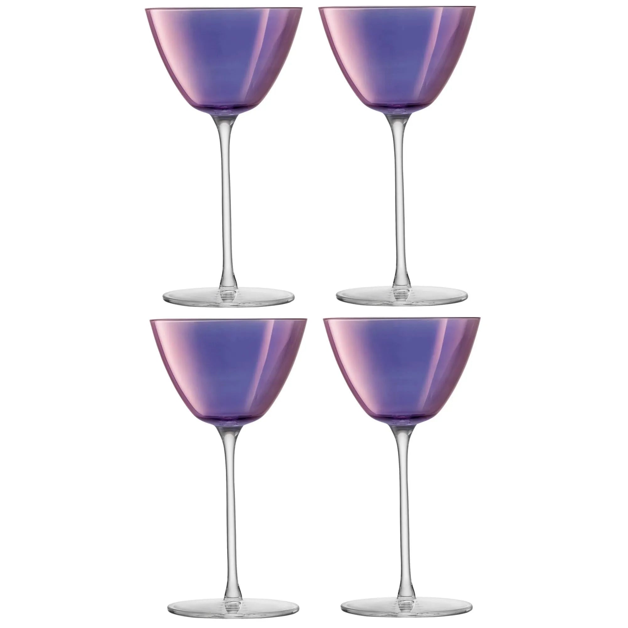 Elegante LSA Aurora Martini Gläser, 195ml, 4er Set. Perfekt für Cocktails. Glas, 9.1cm Durchmesser, 16.6cm Höhe.