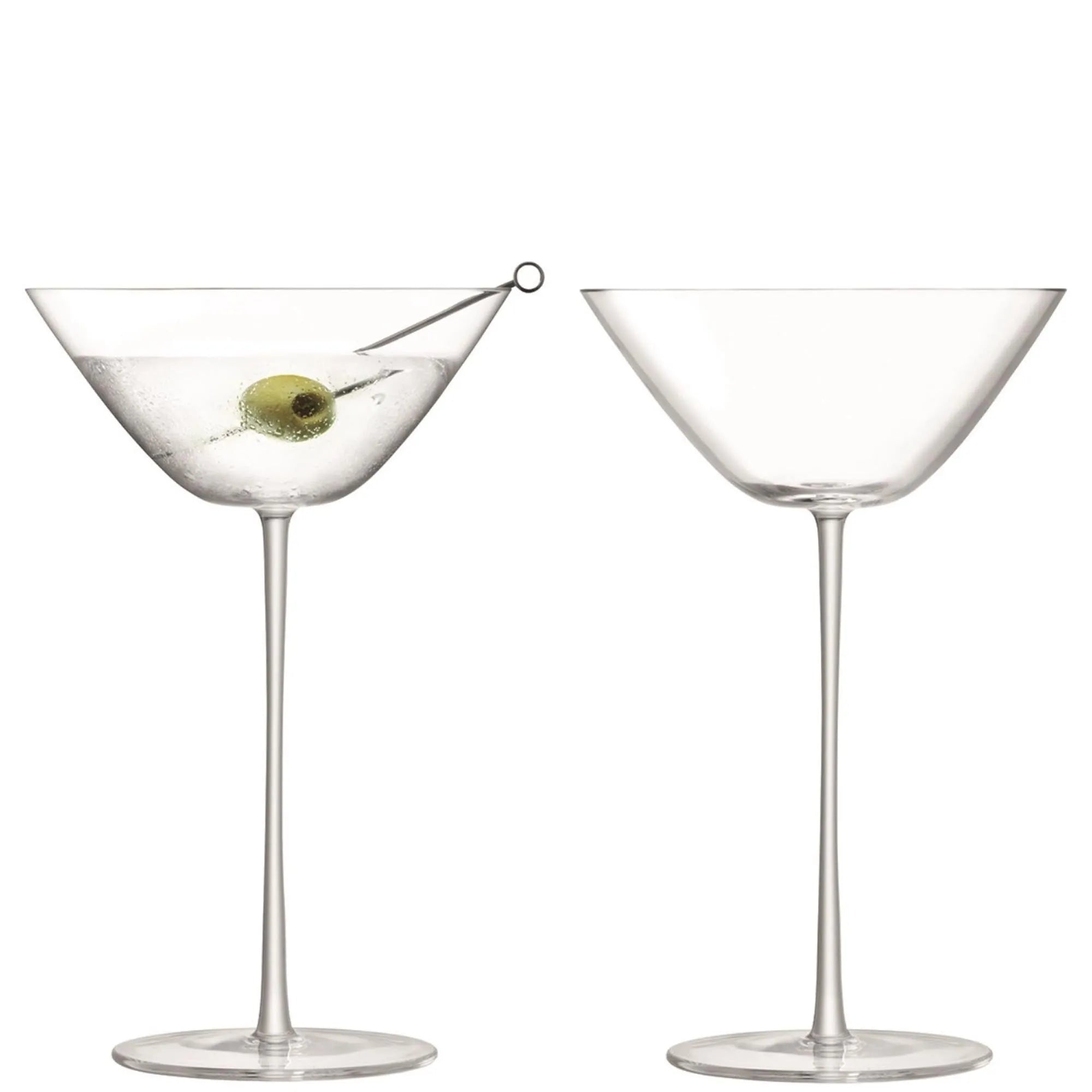 Elegantes 2er Set Cocktailgläser von LSA, 280ml, klar. Ideal für Longdrinks, robust und stilvoll für besondere Anlässe.