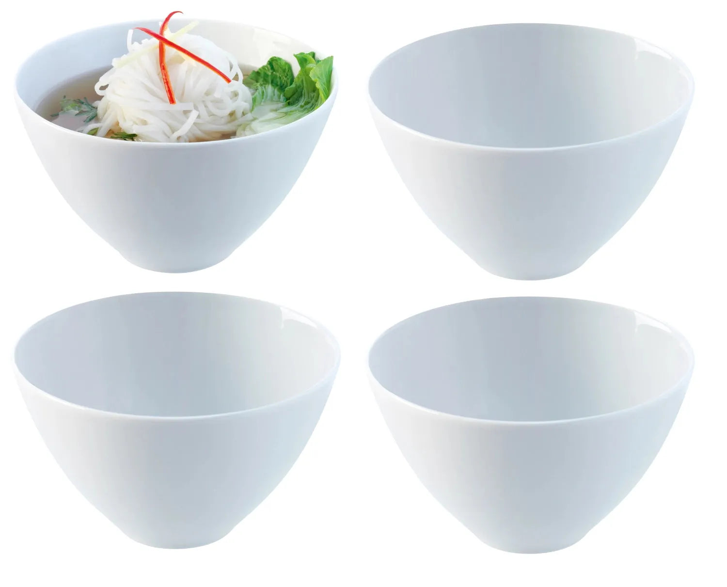 Elegante 16cm Porzellanschalen im 4er Set von LSA, ideal für Suppen, Nudeln und Salate. Stilvoll, langlebig und spülmaschinenfest.