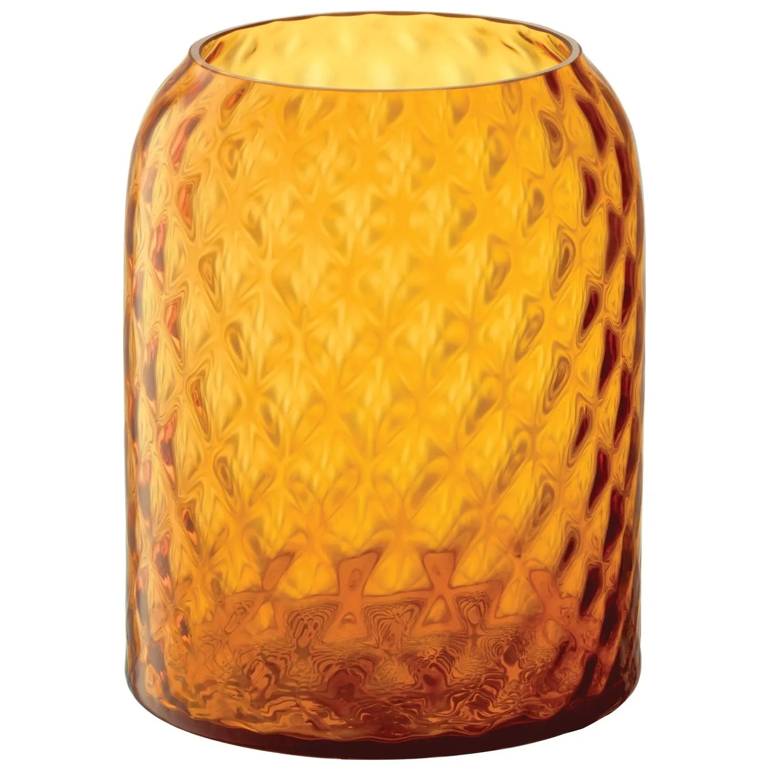 Die Dapple Vase Laterne H16cm von LSA in Sun bernstein besticht durch elegantes Design und warme Glasoberfläche, ideal als Vase oder Laterne.