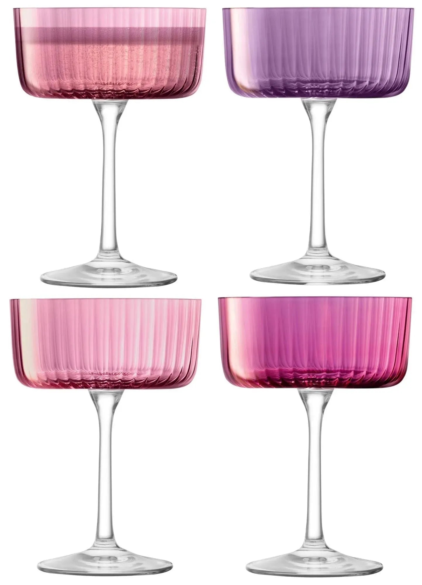 4er Set Gems Champagner/Cocktail Gläser 230ml  in Rosa präsentiert im Onlineshop von KAQTU Design AG. Glas ist von LSA