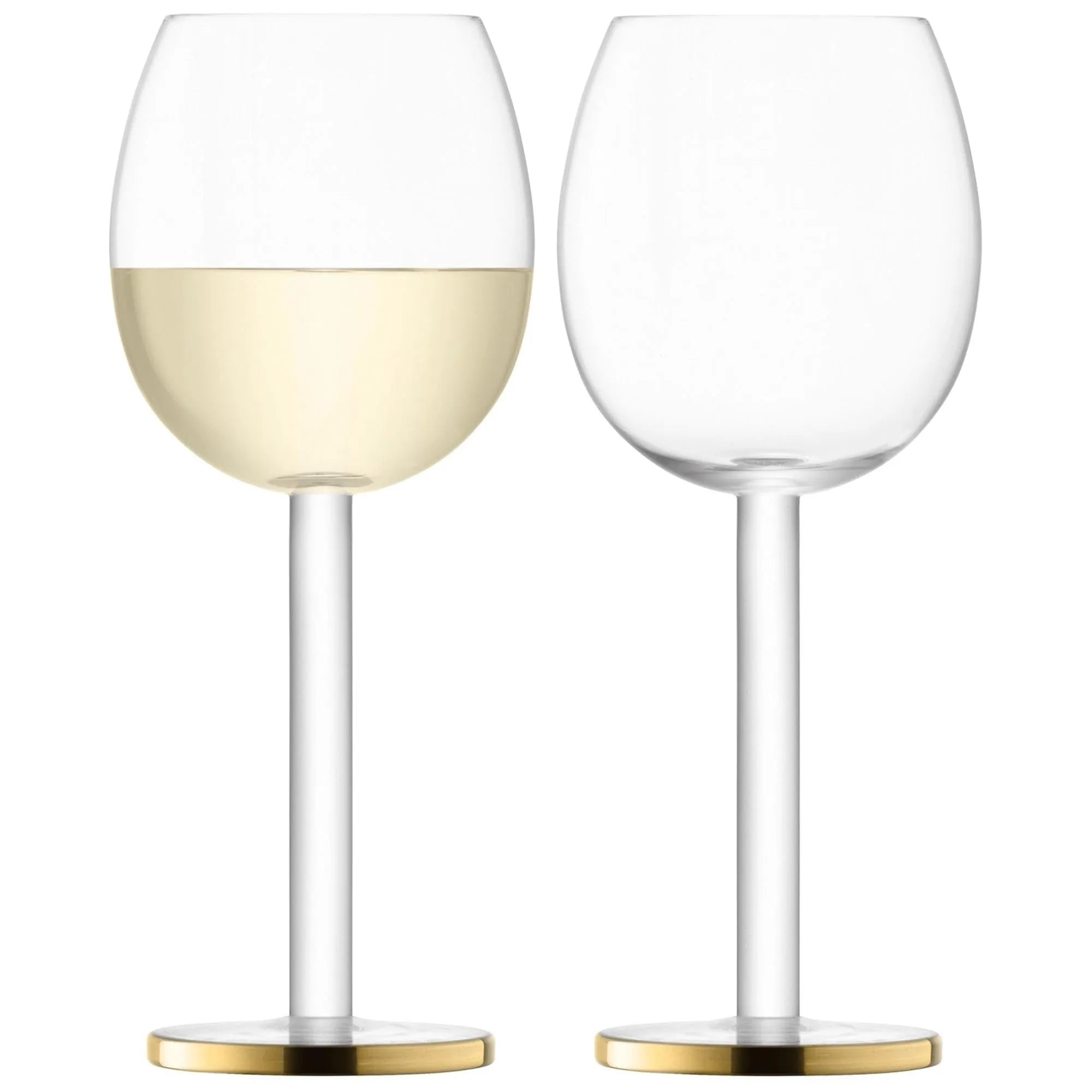 Elegante LSA Luca Weingläser (2er Set, 300ml) in Gold, ideal für Wein & Sekt, bringen Luxus und Stil auf Ihren Tisch.