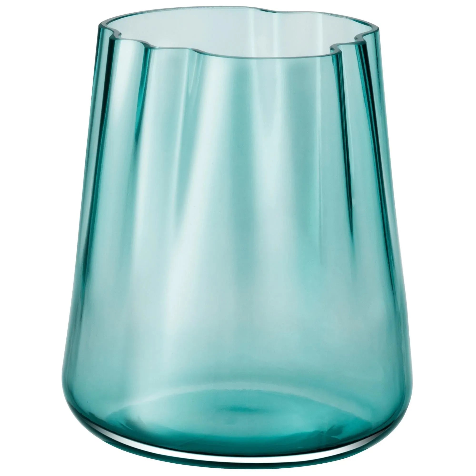 Die Lagoon Vase/Laterne von LSA in meeresgrün, 24 cm hoch, vereint maritimes Flair und vielseitige Eleganz aus hochwertigem Glas.