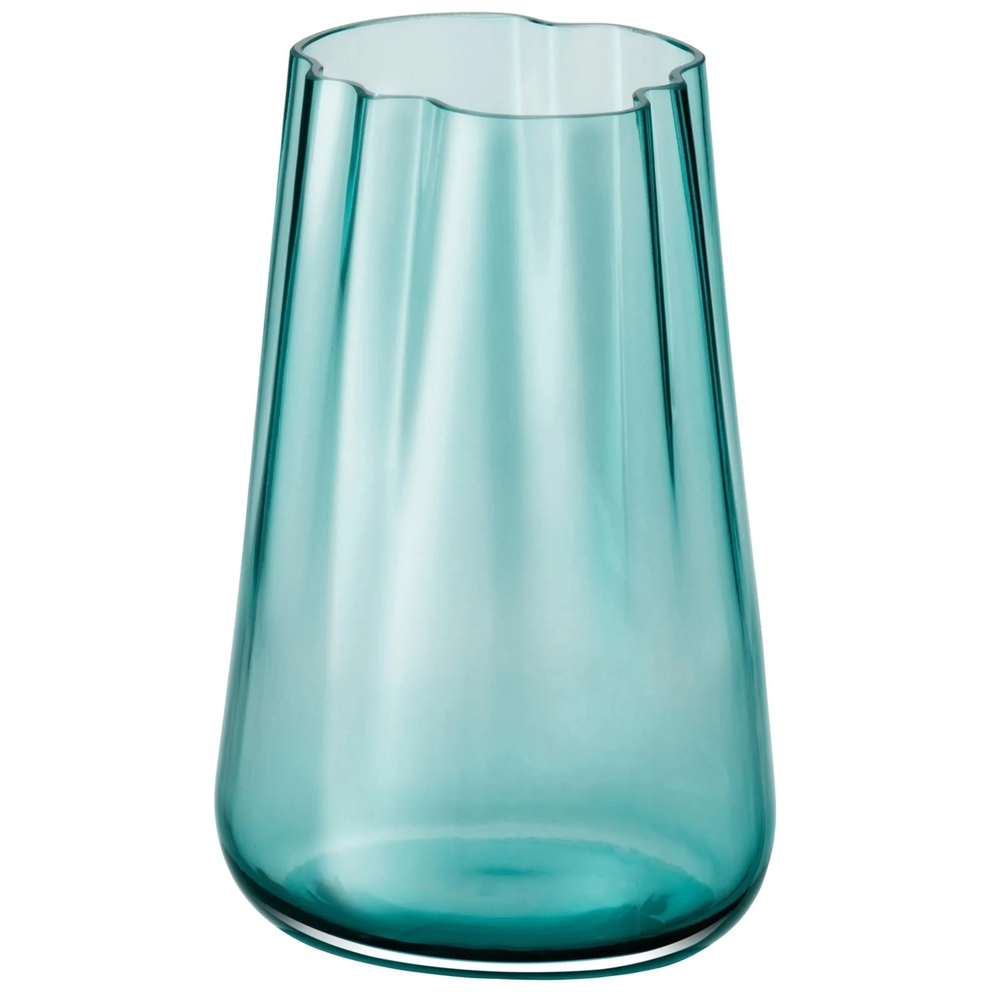 Die Lagoon Vase/Laterne von LSA in meeresgrün, 35 cm hoch, vereint maritimes Flair mit Funktionalität und Eleganz für Blumen oder Kerzen.