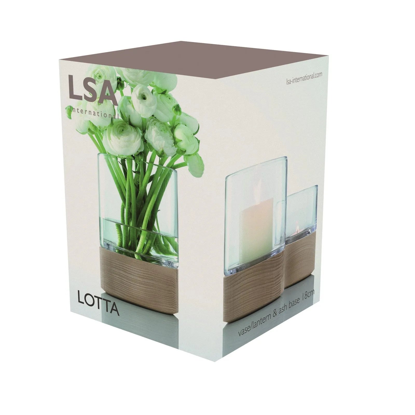 Lotta Vase Windlicht  Unterteil aus Esche H18cm - KAQTU Design