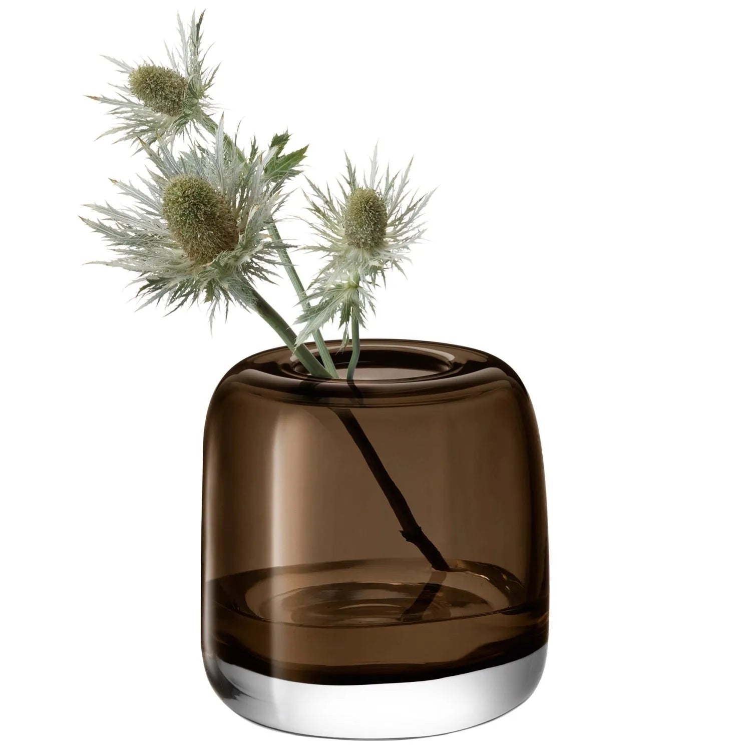 Stilvolle LSA Melt Vase 15cm in Braun, ideal für moderne Dekors.