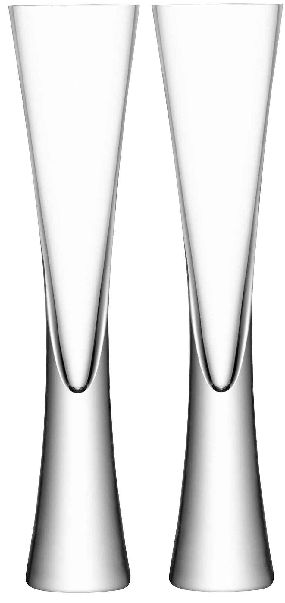 Elegante Moya Sektflöten (2er Set, 170ml) aus klarem Glas von LSA – ideal für stilvollen Sektgenuss.