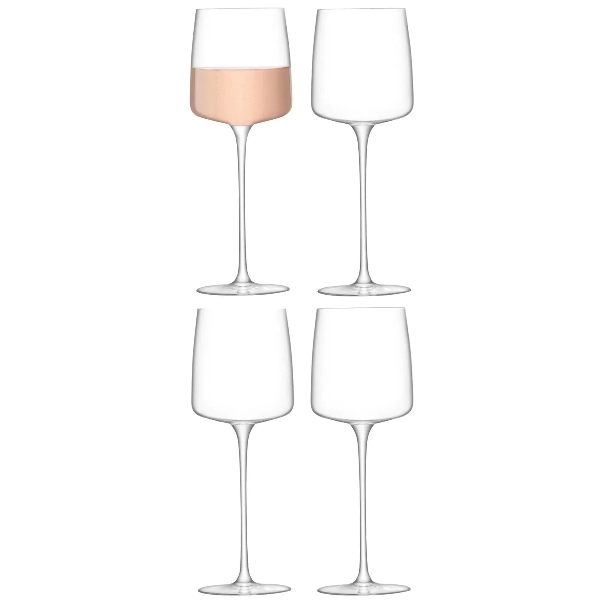 Elegantes 4er Set Metropolitan Weingläser, 350ml, kristallklar, zeitloses Design, ideal für Weinliebhaber.