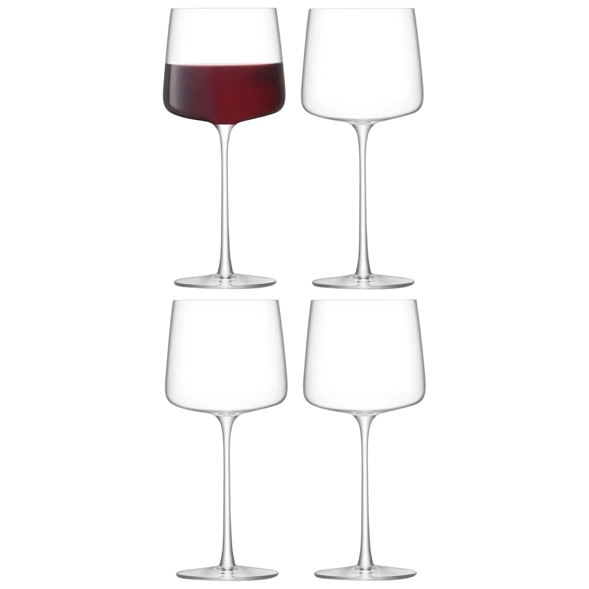 4er Set Metropolitan Wein Glas 400ml klar, Wein- & Sektglas, KAQTU Design