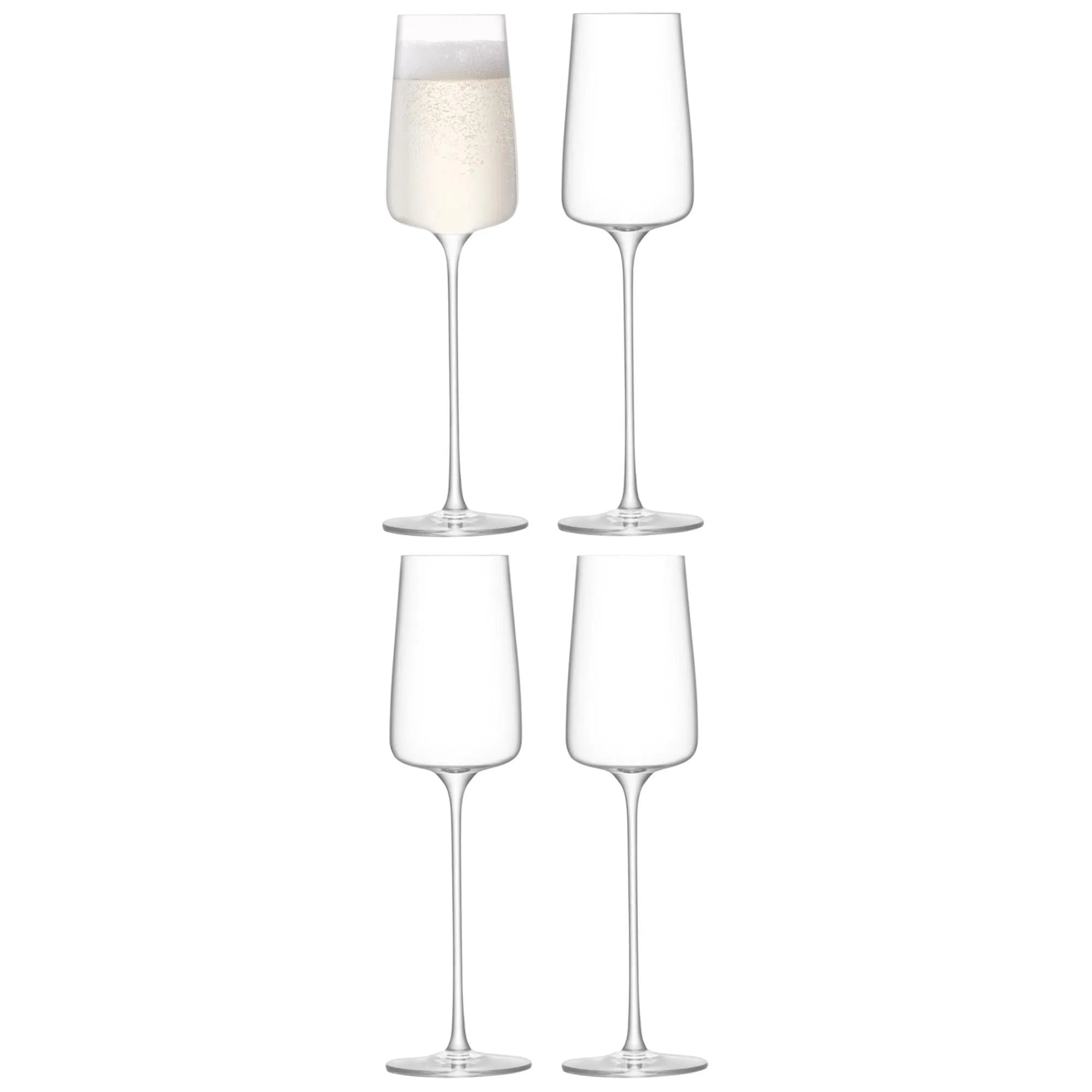 4er Set Metropolitan Champ.flute 230ml klar, Wein- & Sektglas, KAQTU Design