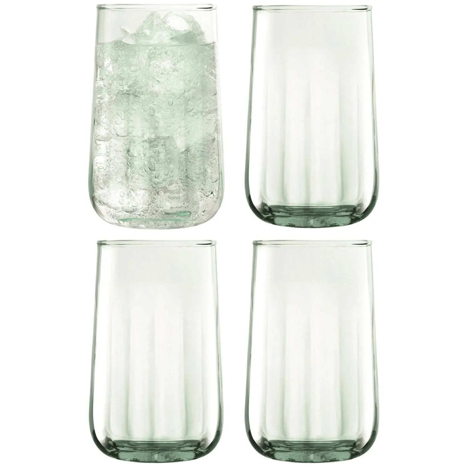 Elegante 590ml Saftgläser aus recyceltem Glas, ideal für Säfte und Limonaden. Stilvoll, robust und spülmaschinenfest.