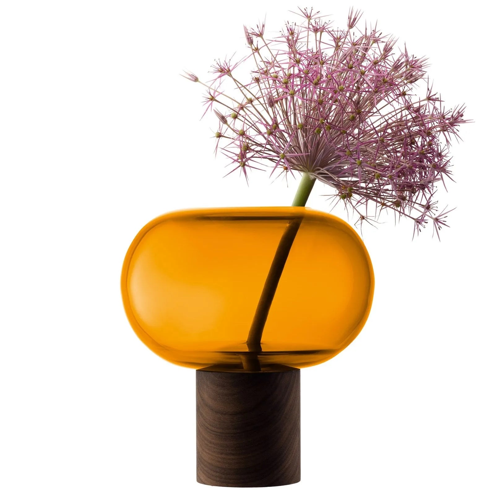 Elegante LSA Vase in Bernstein-Walnuss, 19.5x21.5 cm, modernes Design.