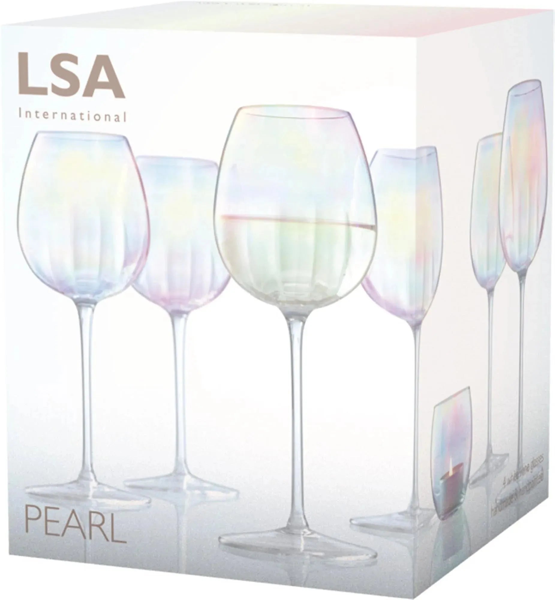 4er Set Pearl Weissweinglas 325ml - perlmutt - KAQTU Design