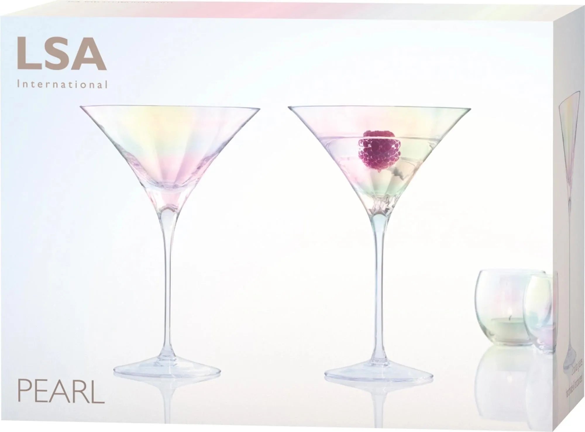 Exquisites LSA Pearl Cocktailglas-Set, 300ml, schimmerndes Perlmutt.