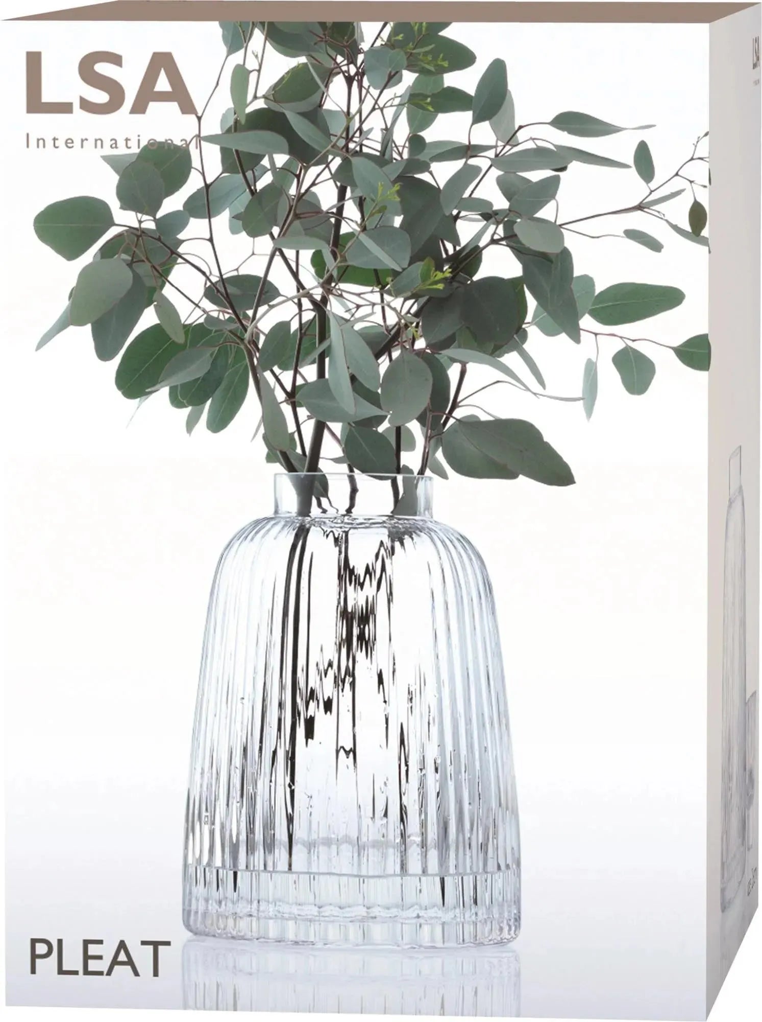 Transparente LSA Pleat Vase 26cm: Zeitlose Eleganz für Ihr Zuhause.