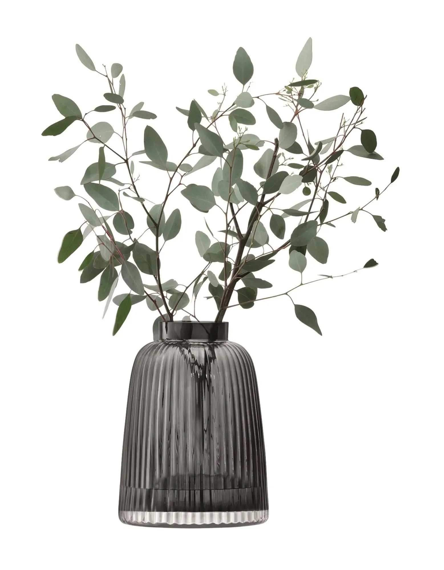 Stilvolle LSA Pleat Vase H26cm in Grau – zeitloses Designobjekt.