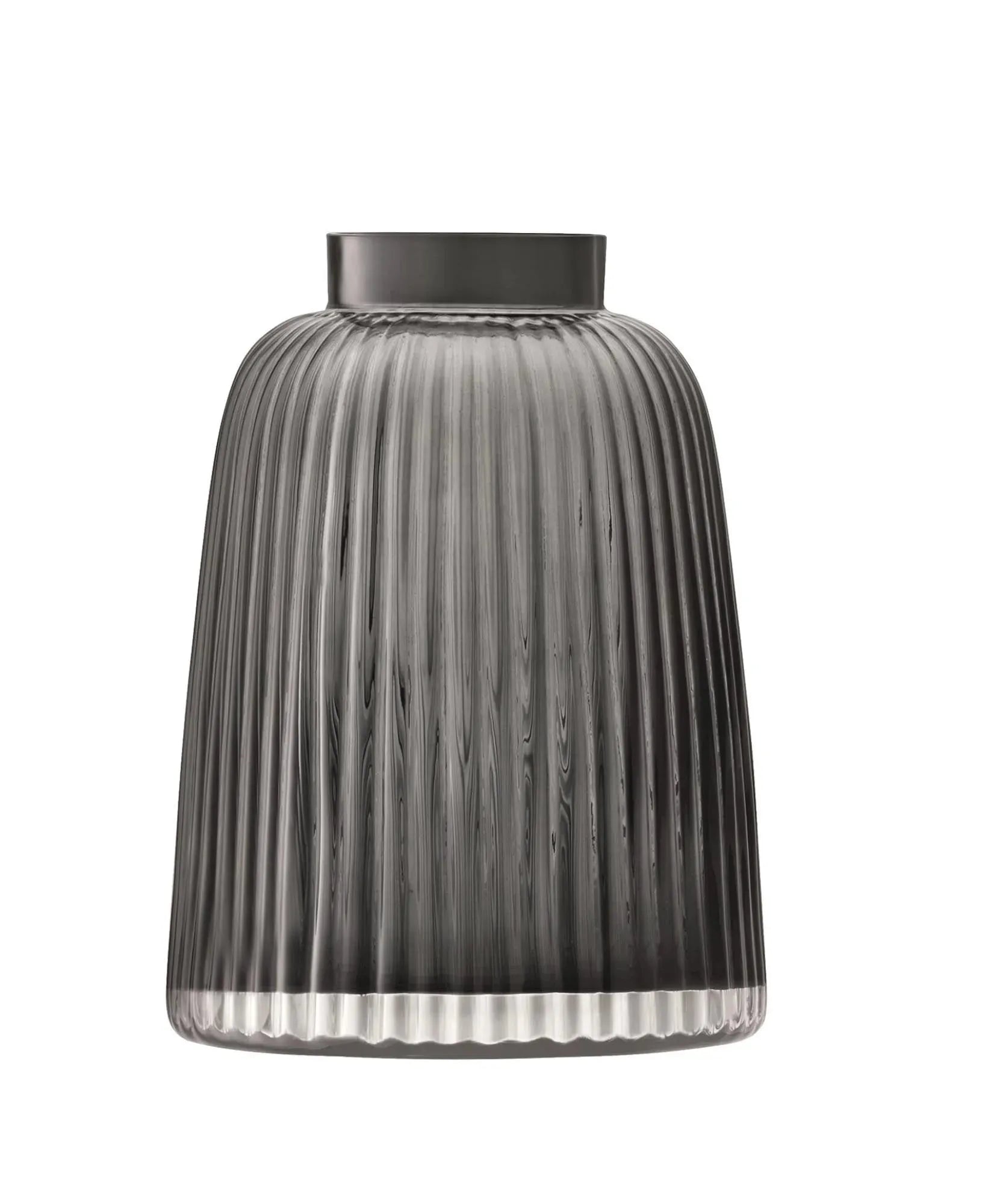 Elegante LSA Pleat Vase H26cm in Grau – perfekter Deko-Blickfang.