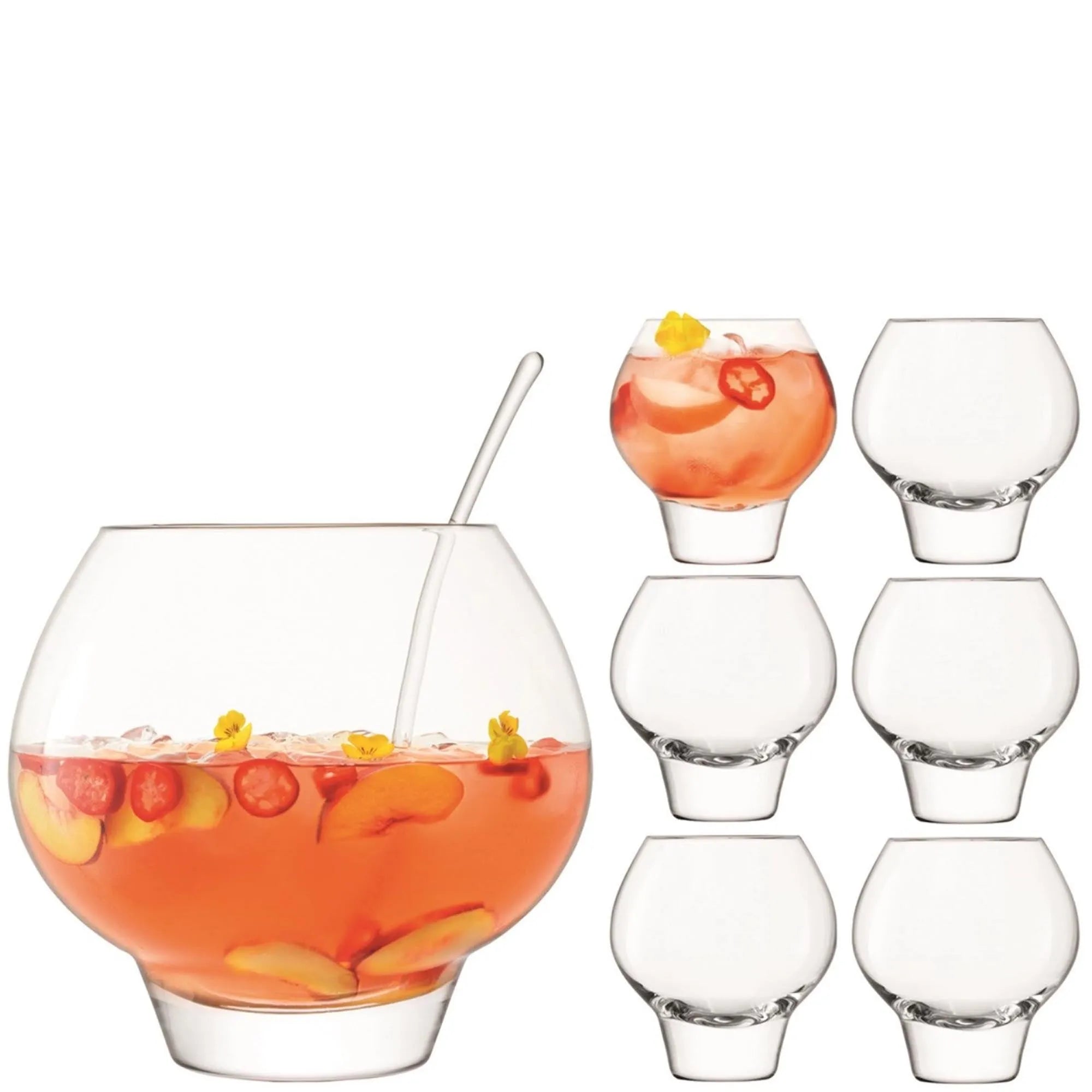 Elegantes LSA Rum Punch Bowle-Set aus klarem Glas, ideal für stilvolle Präsentationen und gesellige Anlässe.