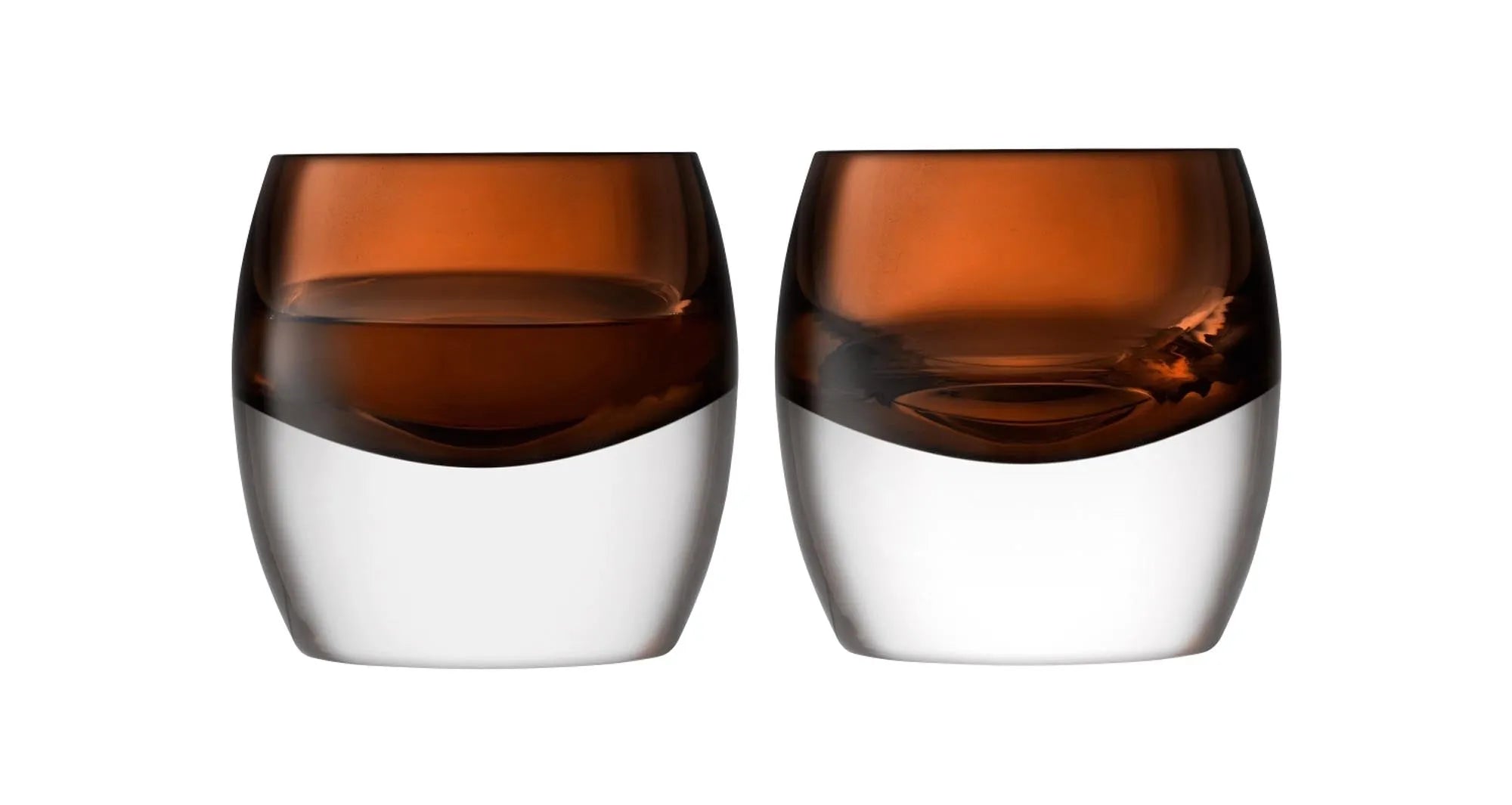 Elegante, handgefertigte Whiskybecher aus klarem, robustem Glas, 230ml, dunkelbraun, spülmaschinenfest.