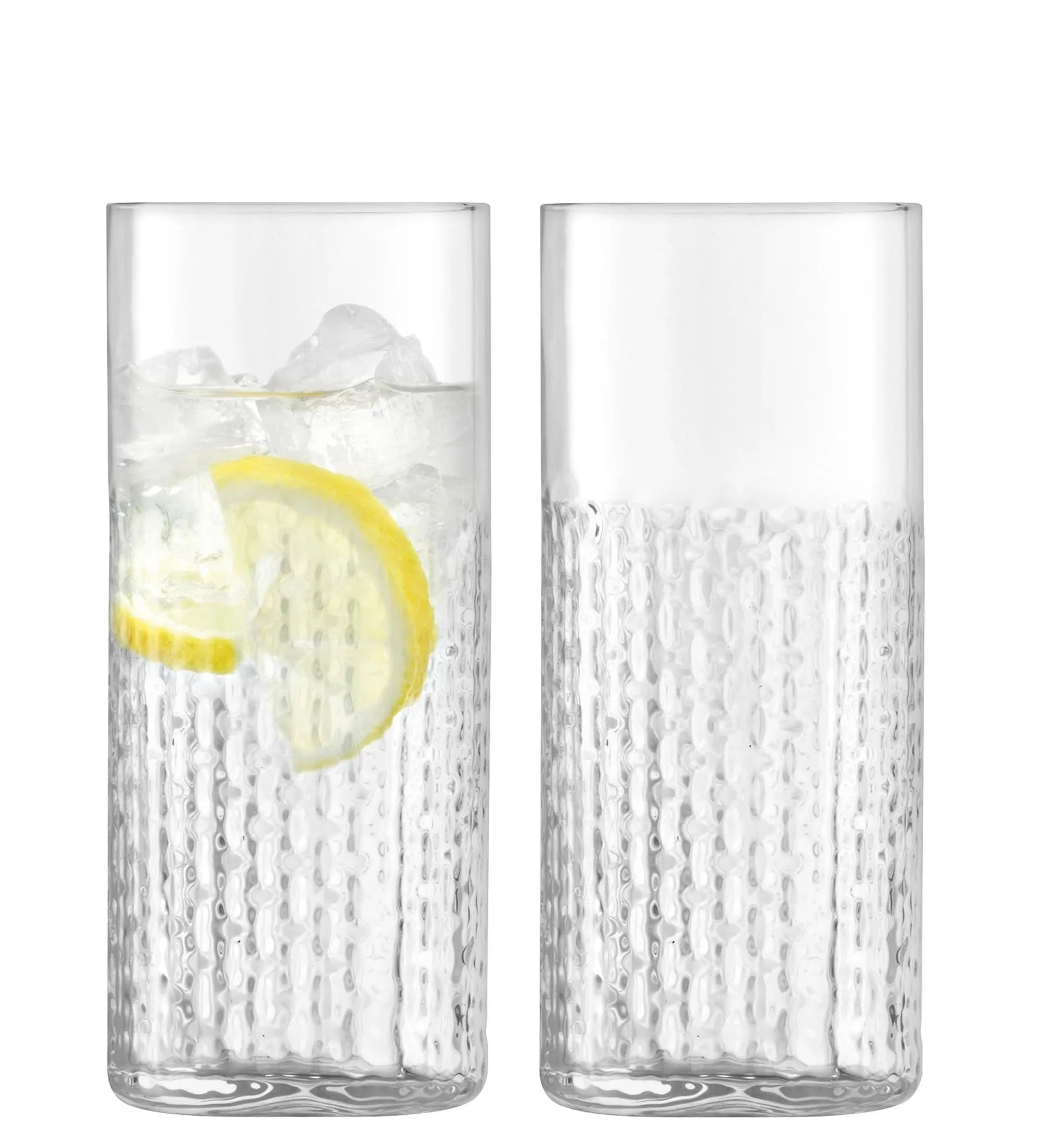 Elegante LSA Wicker Longdrinkgläser, 400ml, im 2er Set. Hochwertiges Glas, raffiniertes Design, ideal für Cocktails.