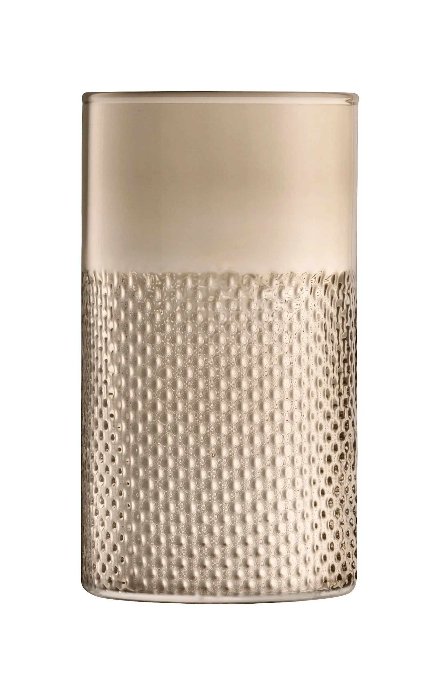 Die LSA Wicker Vase H25cm in Taupe vereint Rattan und Glas zu einem eleganten Deko-Element für Blumen oder als Sturmlicht.