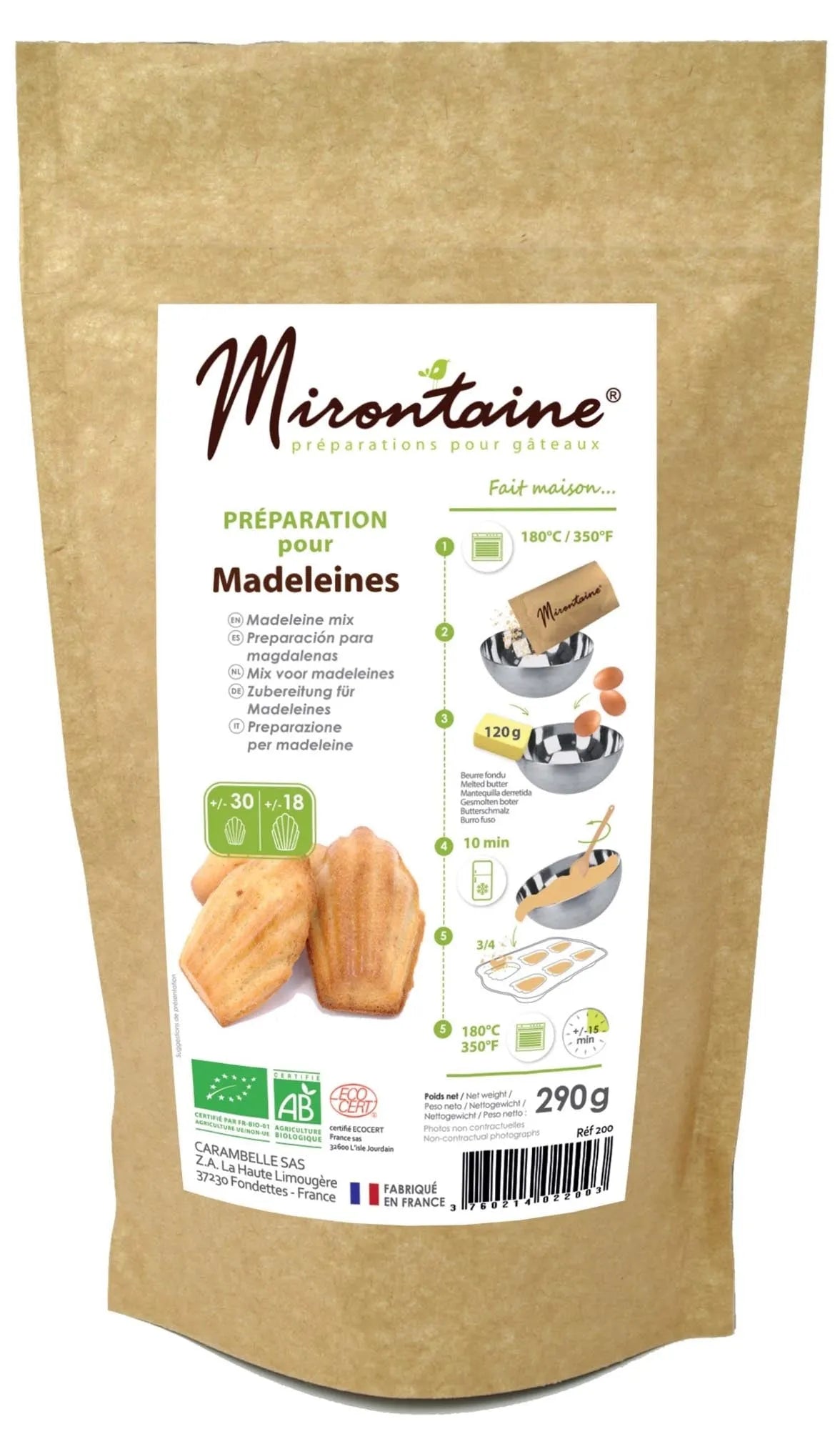 BIO Madeleine Backmischung: Zaubern Sie köstliche, zarte Madeleines aus besten Bio-Zutaten. Ideal für kreative Backideen!