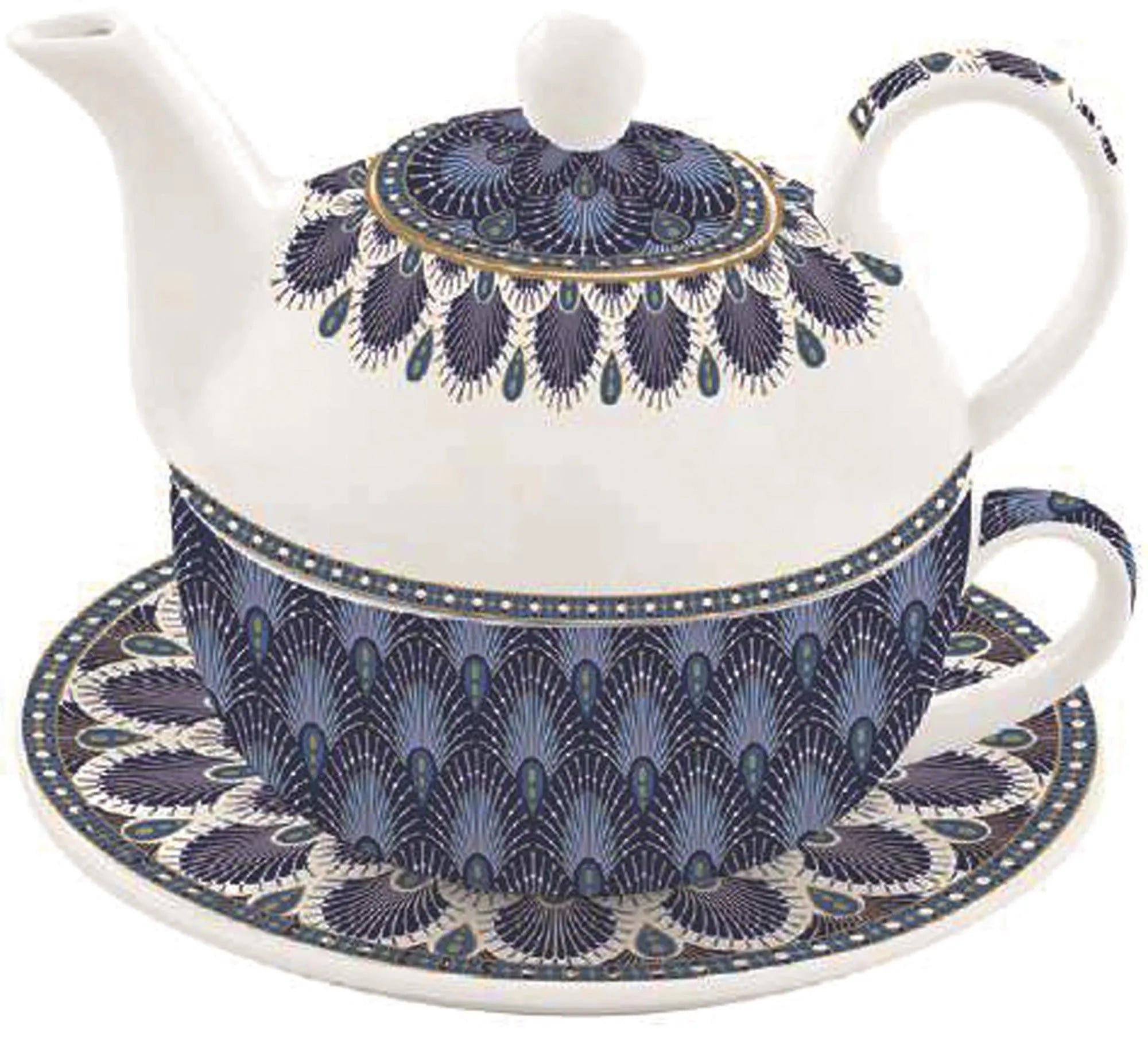 Atmosphere Teekanne und Tasse in GB, 350 / 350ml, d.-blau - KAQTU Design