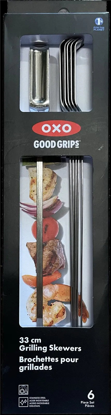 Premium OXO Edelstahl-Grillspieße: Ideal für köstliche BBQ-Abende.