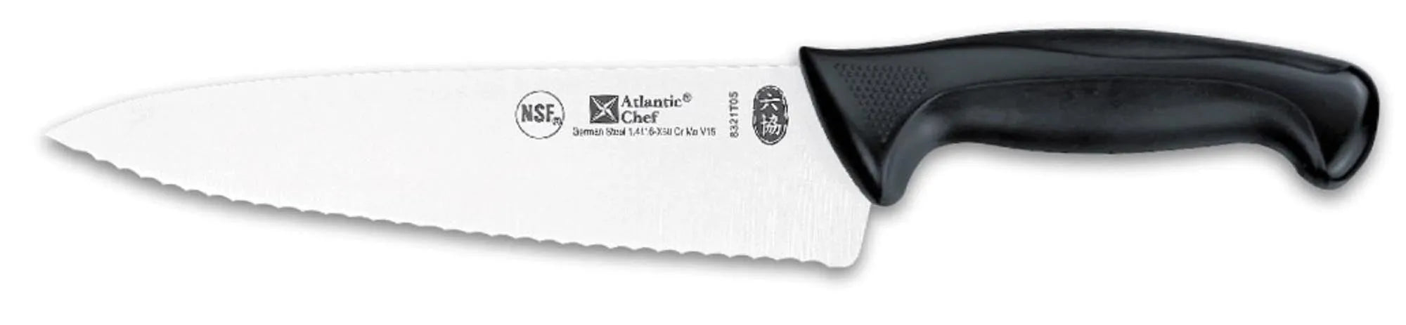 Atlantic Chef Kochmesser mit Wellenschliff 21cm schwarz - KAQTU Design