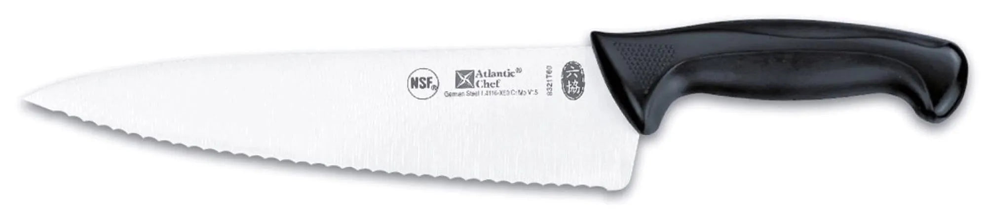 Atlantic Chef Kochmesser mit Wellenschliff 23cm schwarz - KAQTU Design