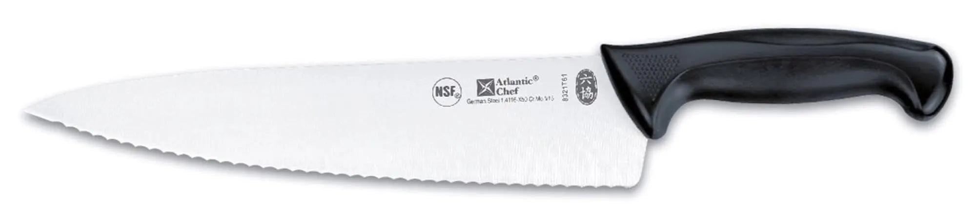 Atlantic Chef Kochmesser mit Wellenschliff 25cm schwarz - KAQTU Design