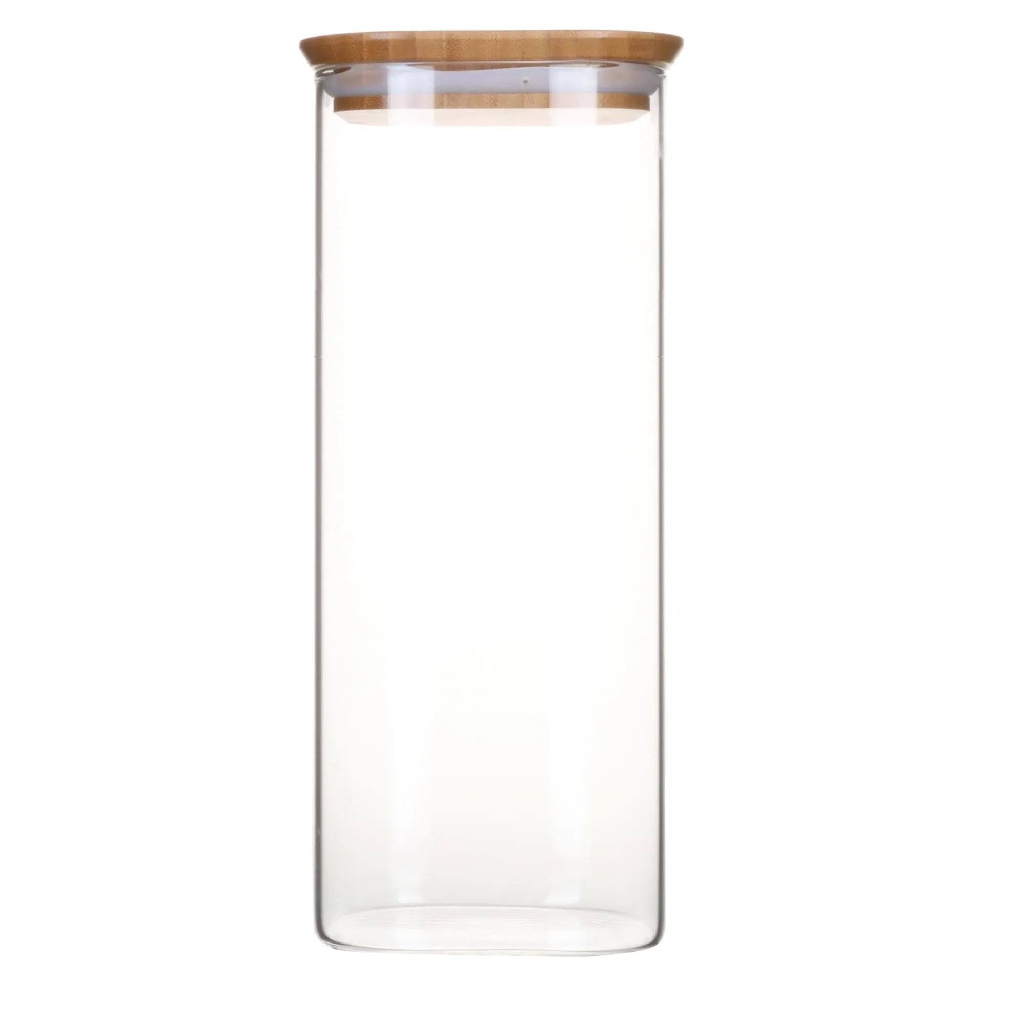 Pebbly Vorratsglas mit Bambusd., 2.2 l, 11x11x30cm, Aufbewahrungsdose, KAQTU Design