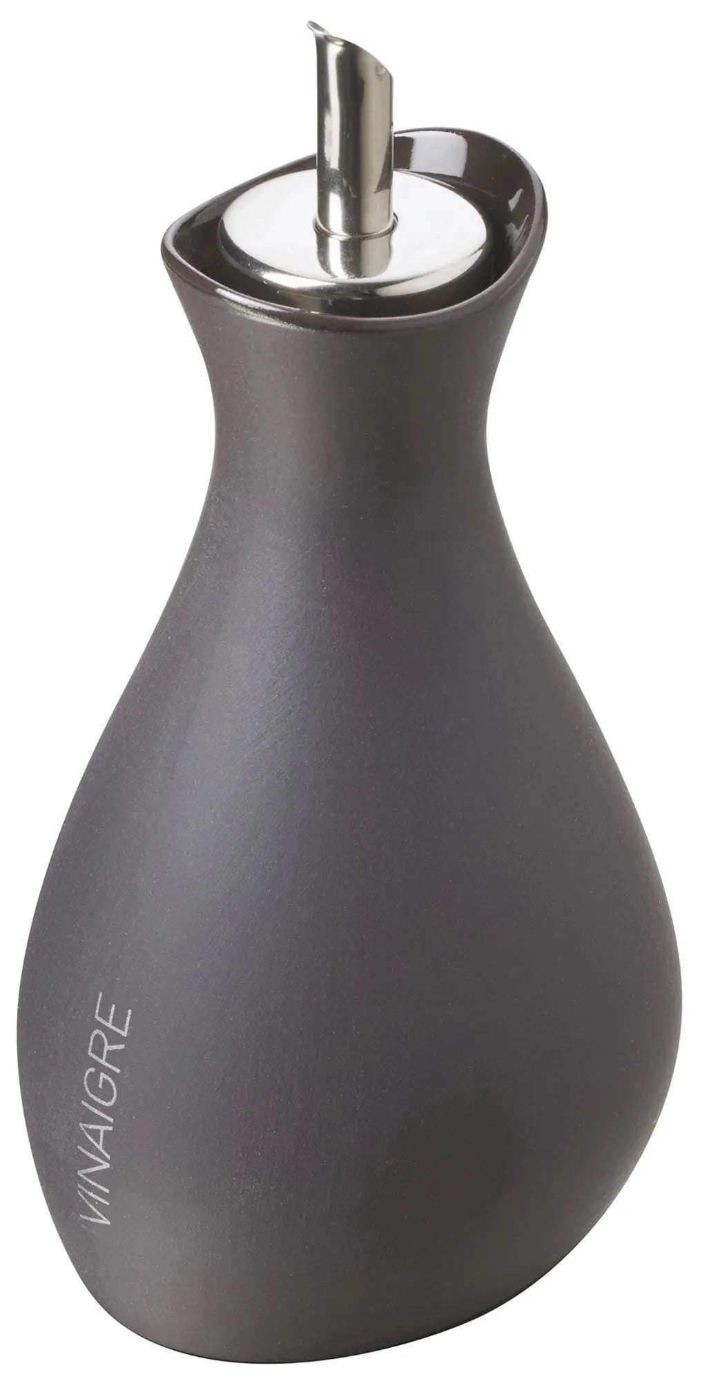 Elegante, schwarze Essigflasche aus Porzellan von Revol, 25 cl, ideal für stilvolle Küchen. Langlebig, pflegeleicht, präzise Dosierung.