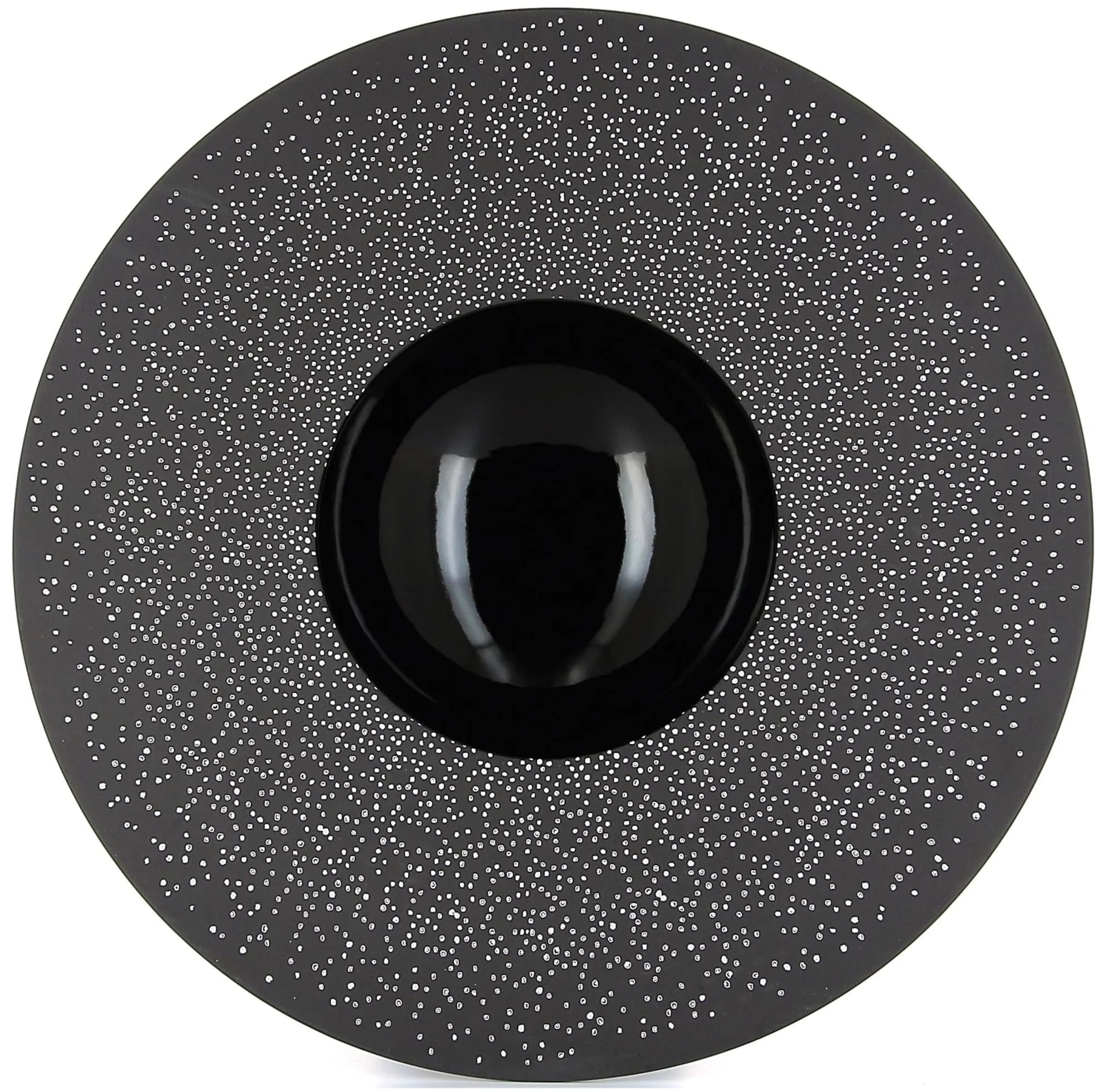 Sphere Teller 30 cl, H: 5 cm, Ø 30 cm, schwarz-Konstellation - KAQTU Design