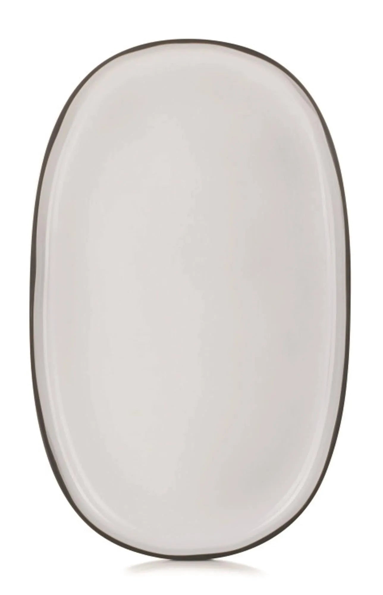 Caractère Platte, oval, 46.5x28.7x3cm, kumu. weiss - KAQTU Design