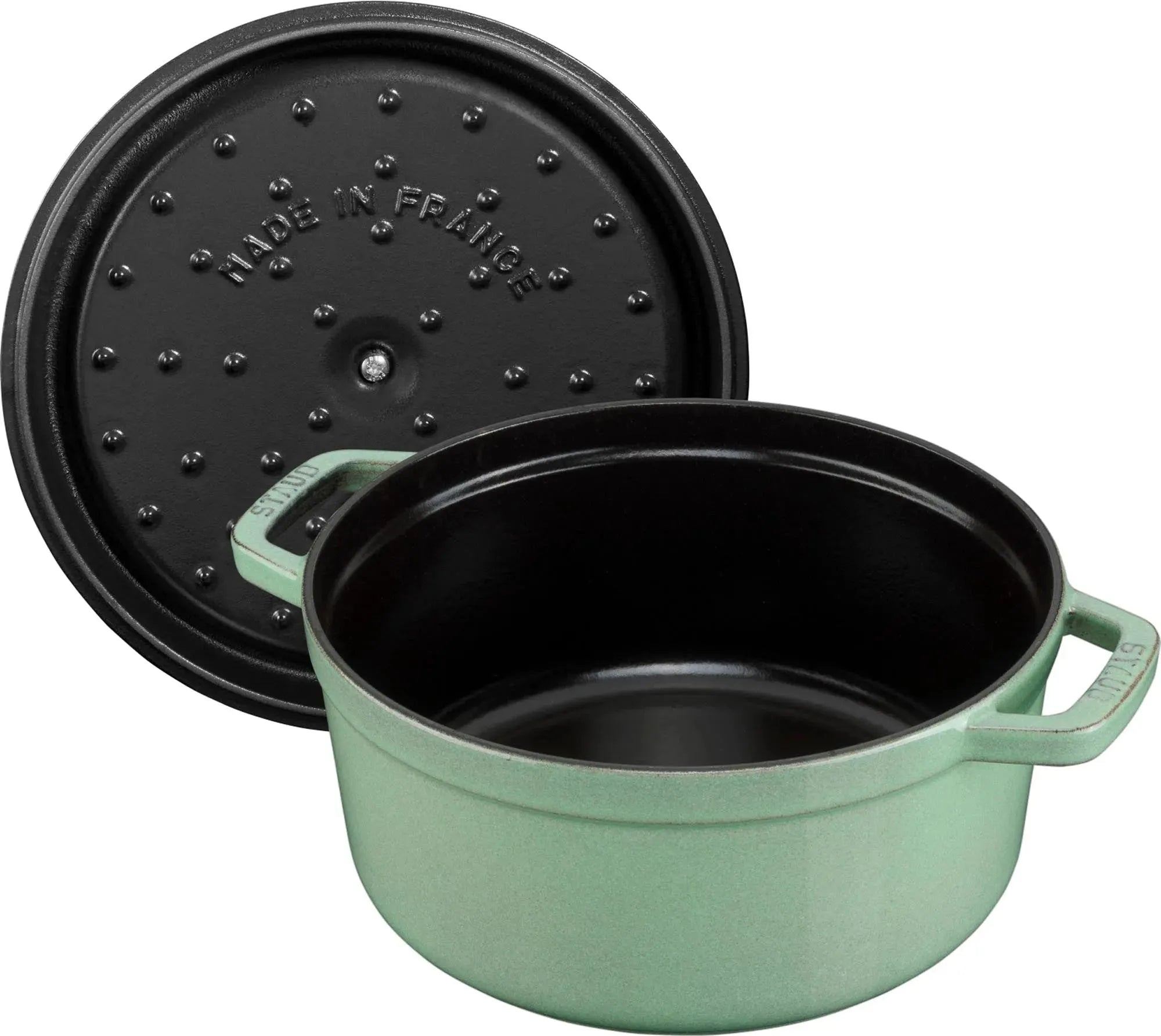 Cocotte 24 cm, rund, Salbei, Gusseisen 3.8l - KAQTU Design