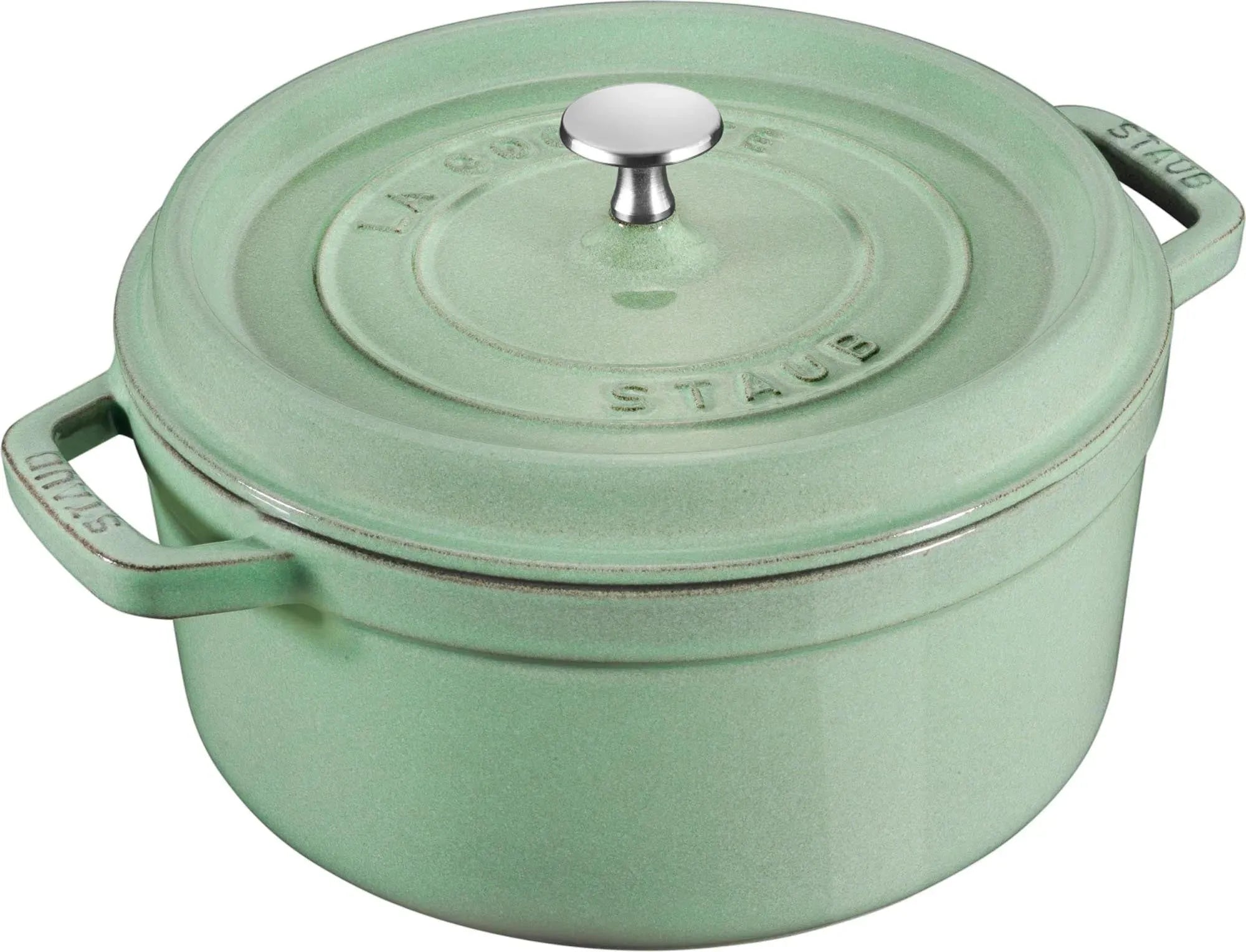 Cocotte 24 cm, rund, Salbei, Gusseisen 3.8l - KAQTU Design