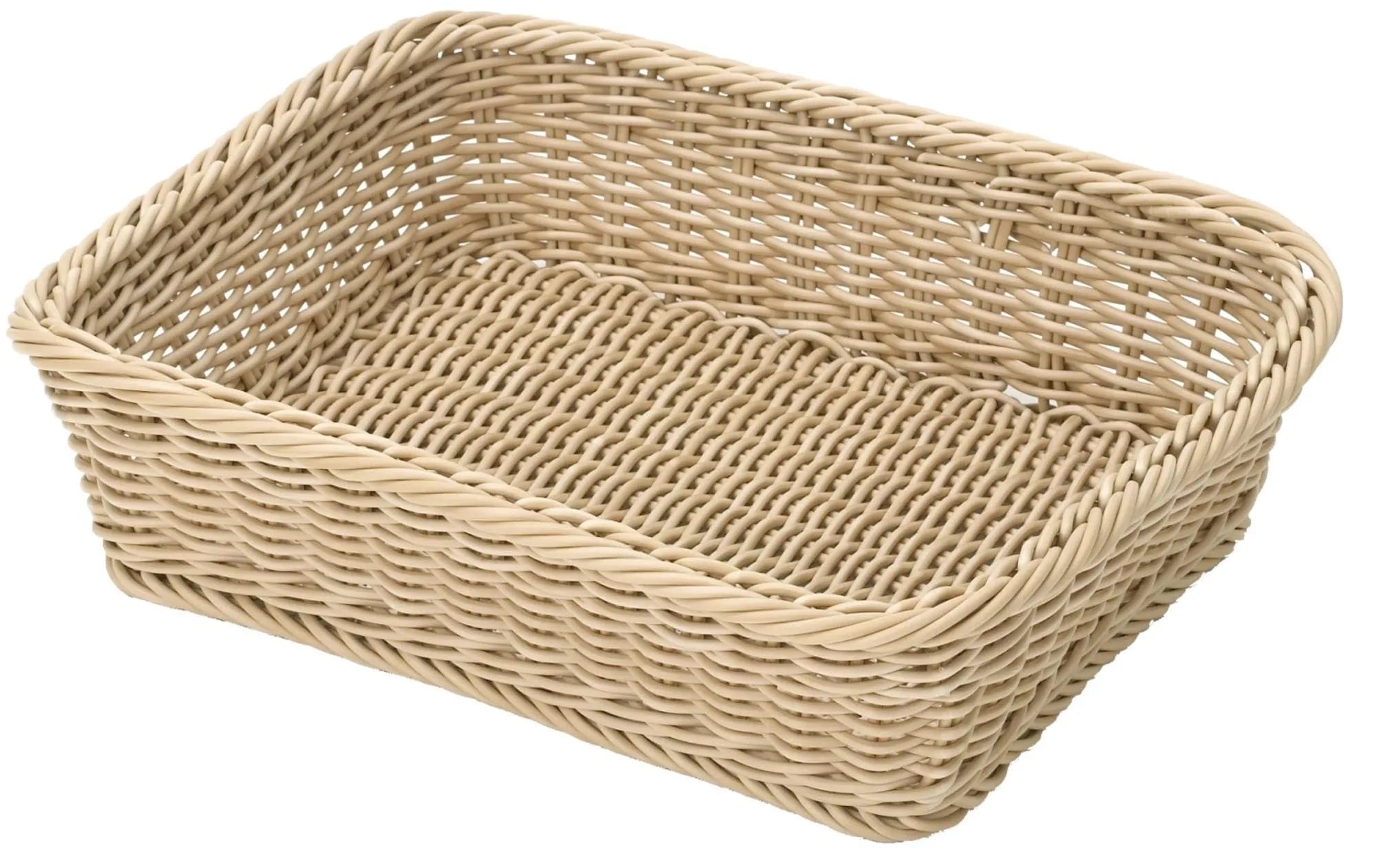 eckiger flacher Korb, h-beige, 40x32x10cm - KAQTU Design