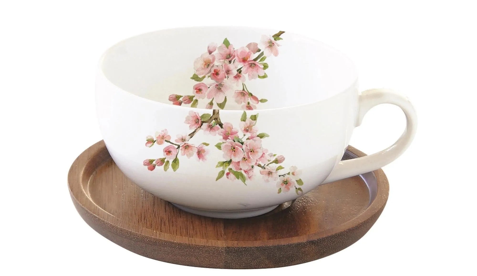 Sakura Tasse mit Akazien Untersetzer, 250ml - KAQTU Design